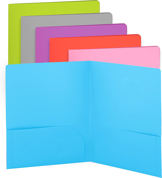Enday Plastic Solid Color 2-Pockets Poly Portfolio