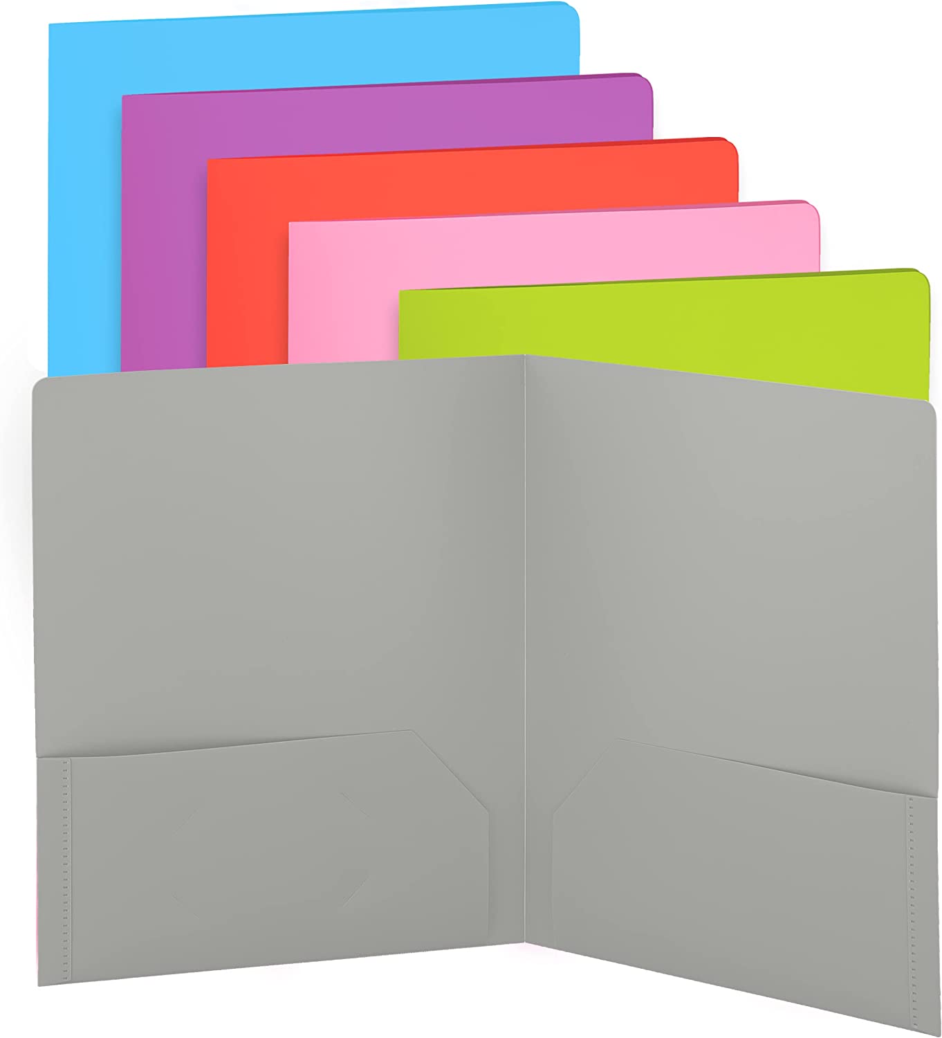 Enday Plastic Solid Color 2-Pockets Poly Portfolio