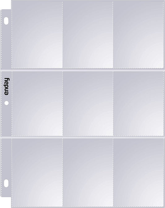 Enday Top Loading 9-Pockets Sports Card Holder (25 Pk)