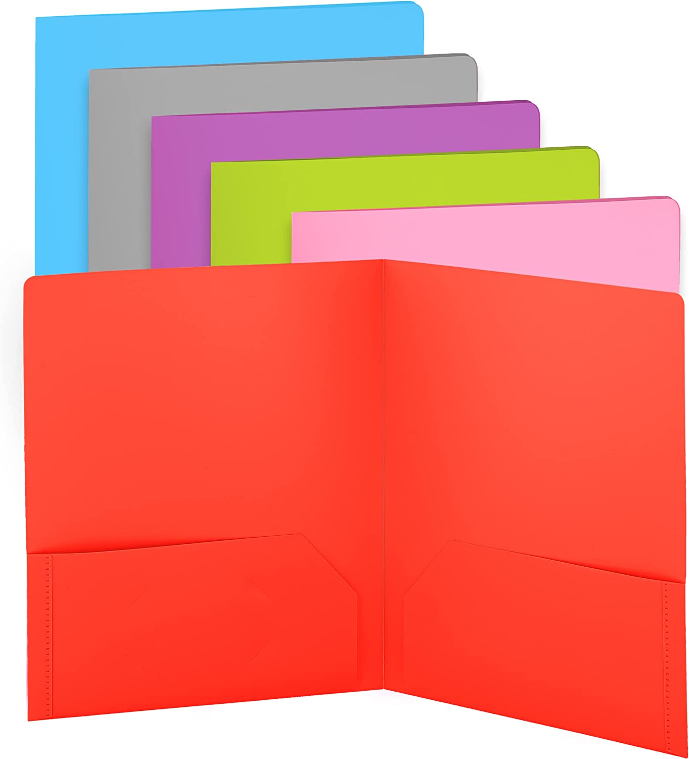 Enday Plastic Solid Color 2-Pockets Poly Portfolio