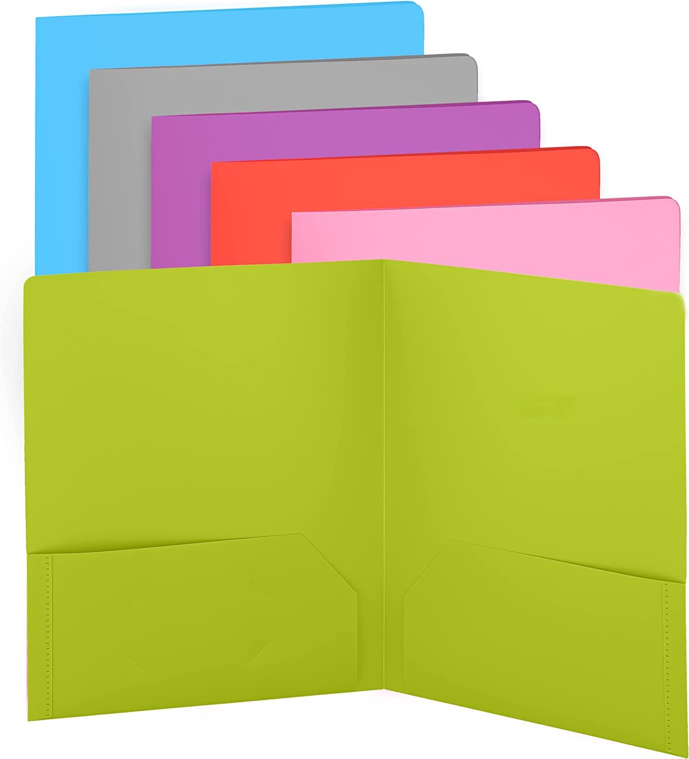 Enday Plastic Solid Color 2-Pockets Poly Portfolio