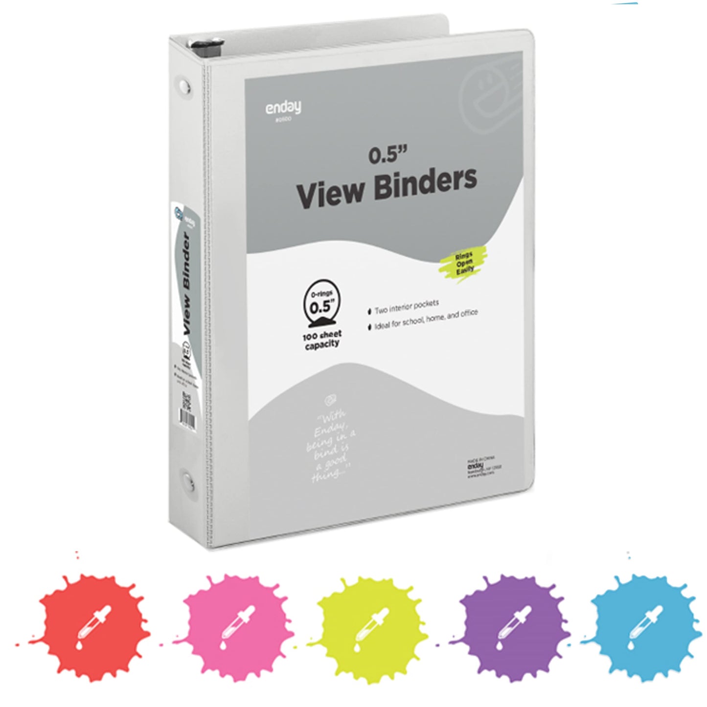 Enday 3-Ring View Binder W/ 2-Pockets