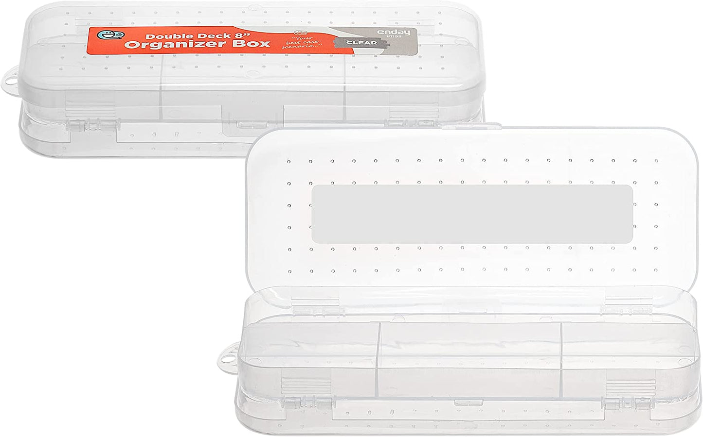 Enday 8" Bright Color Double Desk Organizer Box