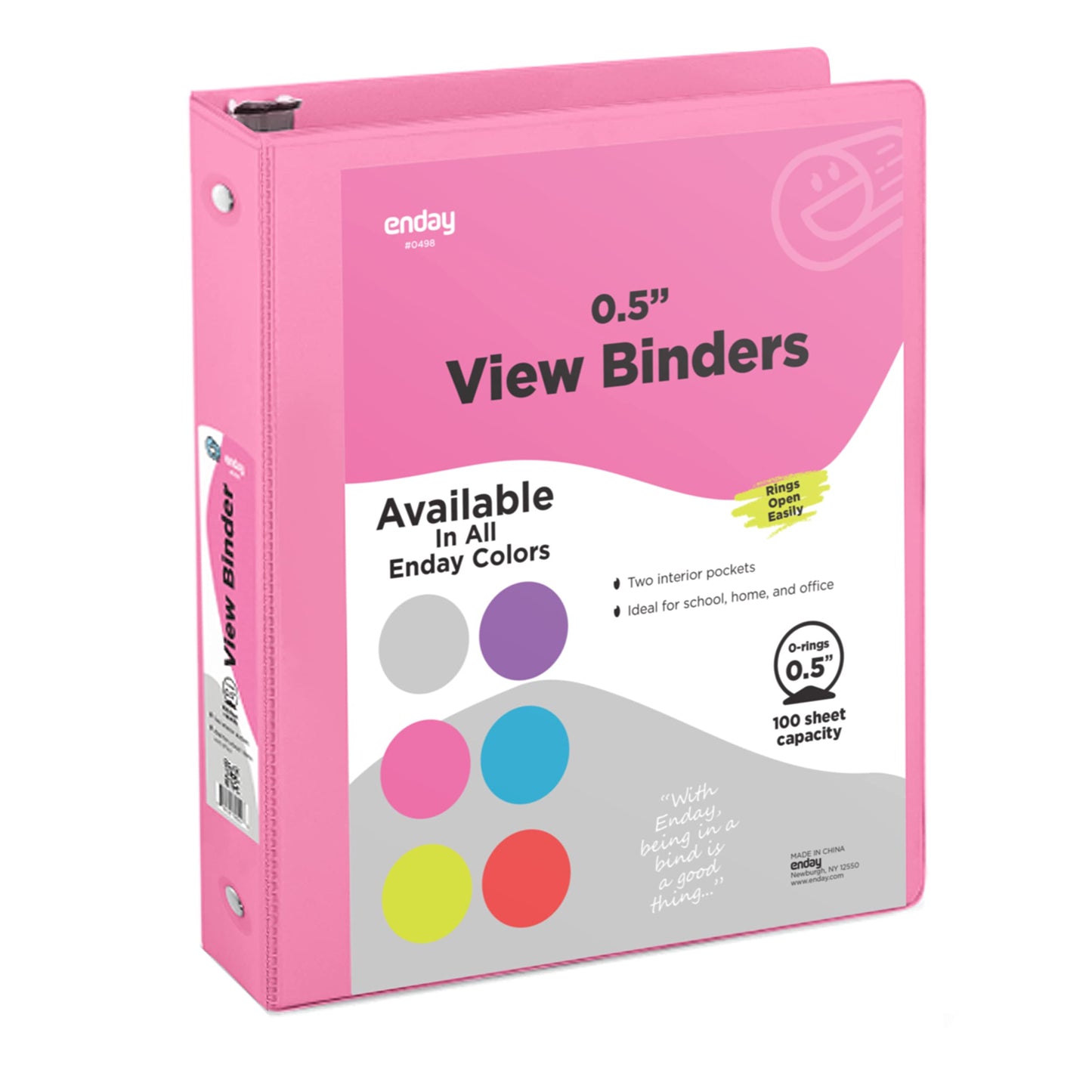 Enday 3-Ring View Binder W/ 2-Pockets