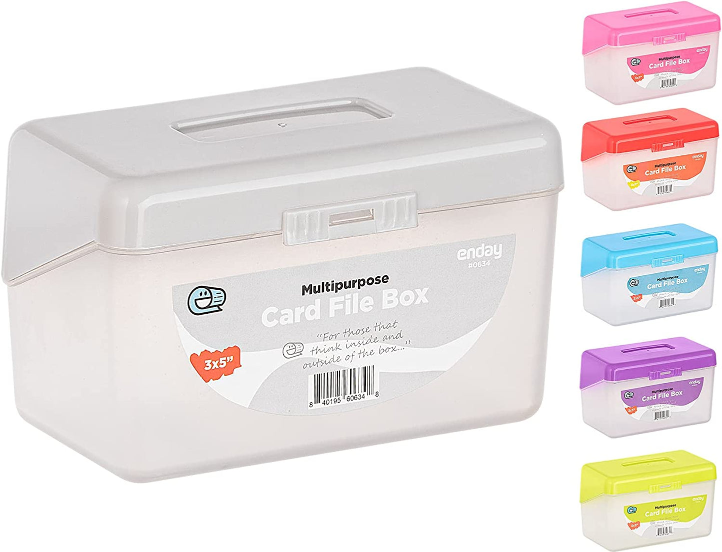 Enday Multi-Purpose 3" X 5" Card File Box