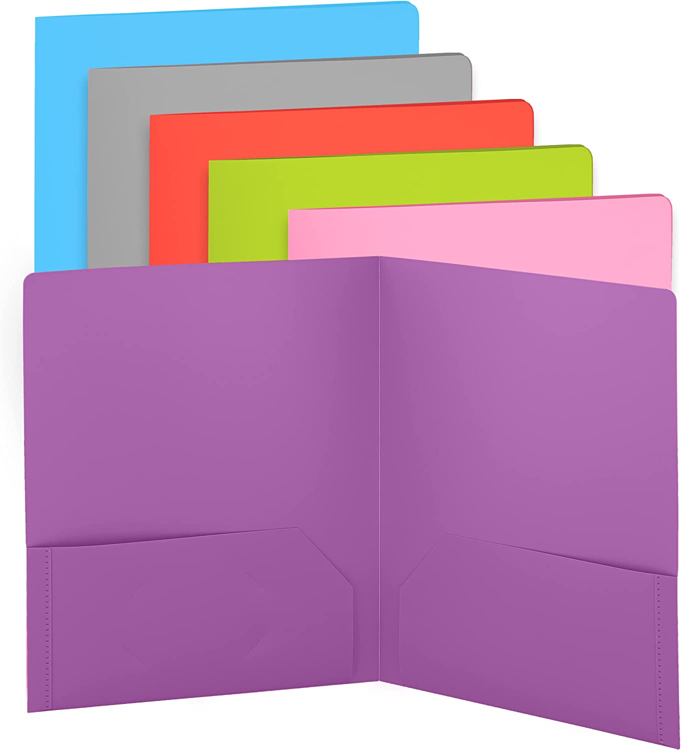 Enday Plastic Solid Color 2-Pockets Poly Portfolio