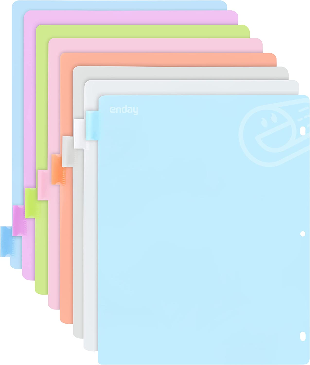 Enday 3-Ring Binder Dividers W/ Insertable Color Tabs