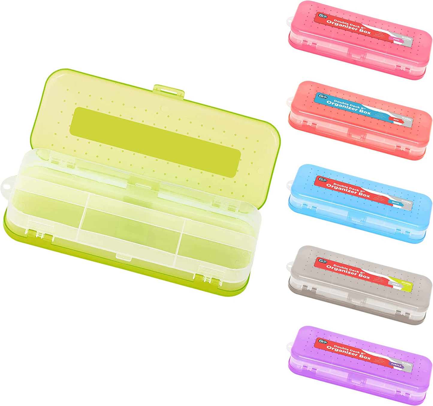 Enday 8" Bright Color Double Desk Organizer Box