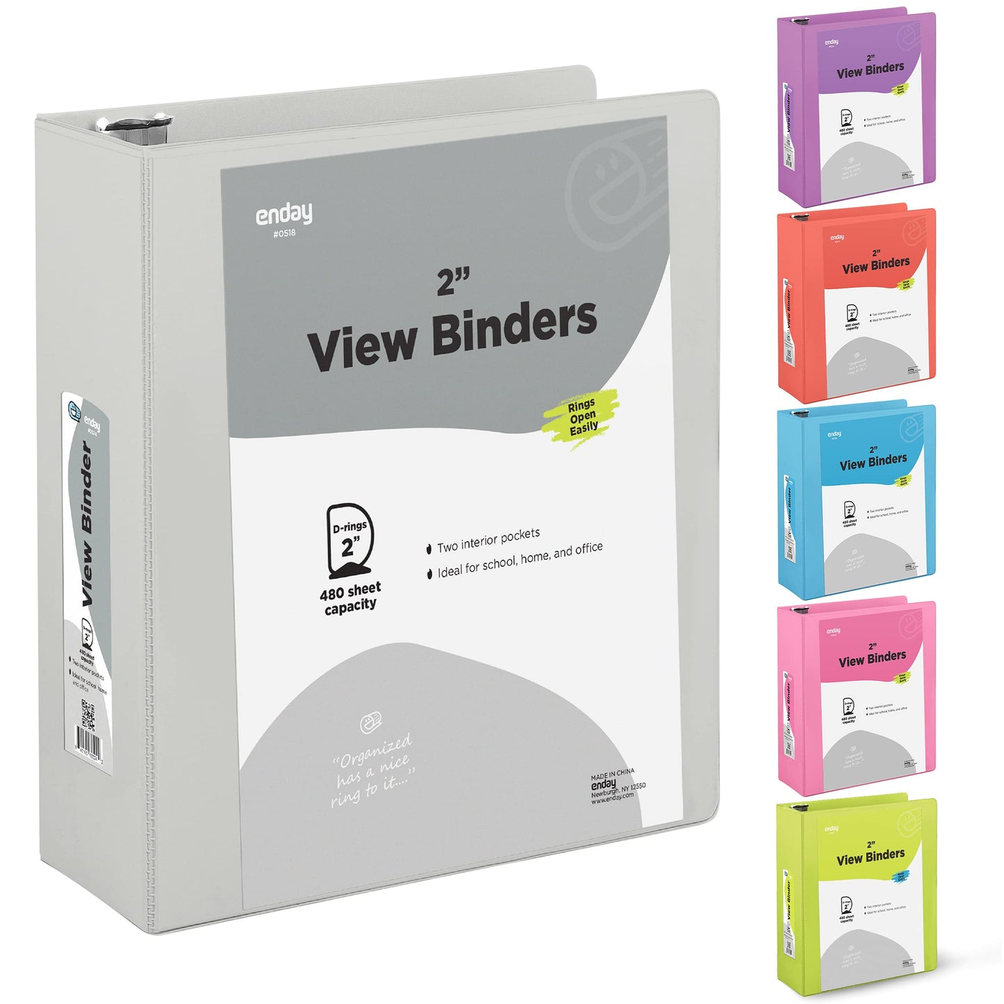 Enday 3-Ring View Binder W/ 2-Pockets