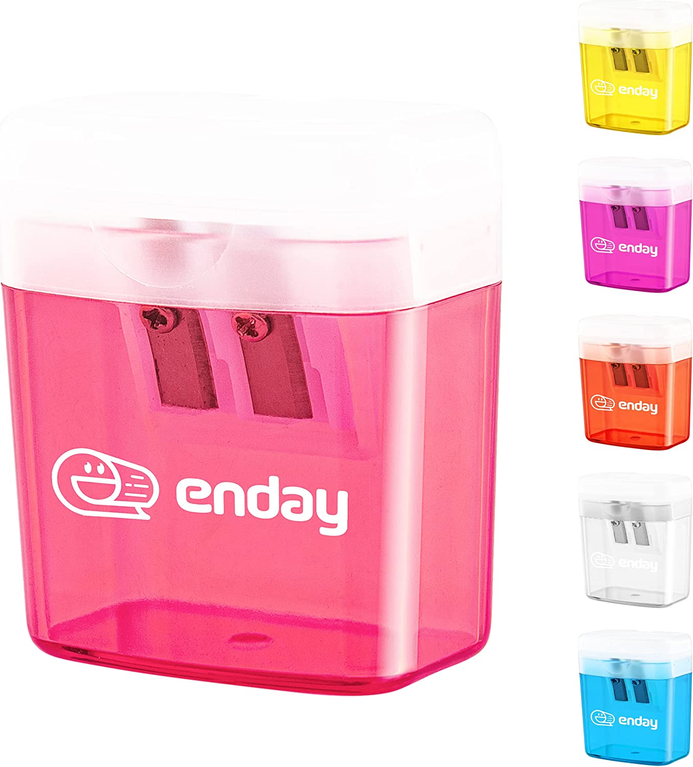 Enday 2-Hole Rectangular Sharpener W/Recycle Bin