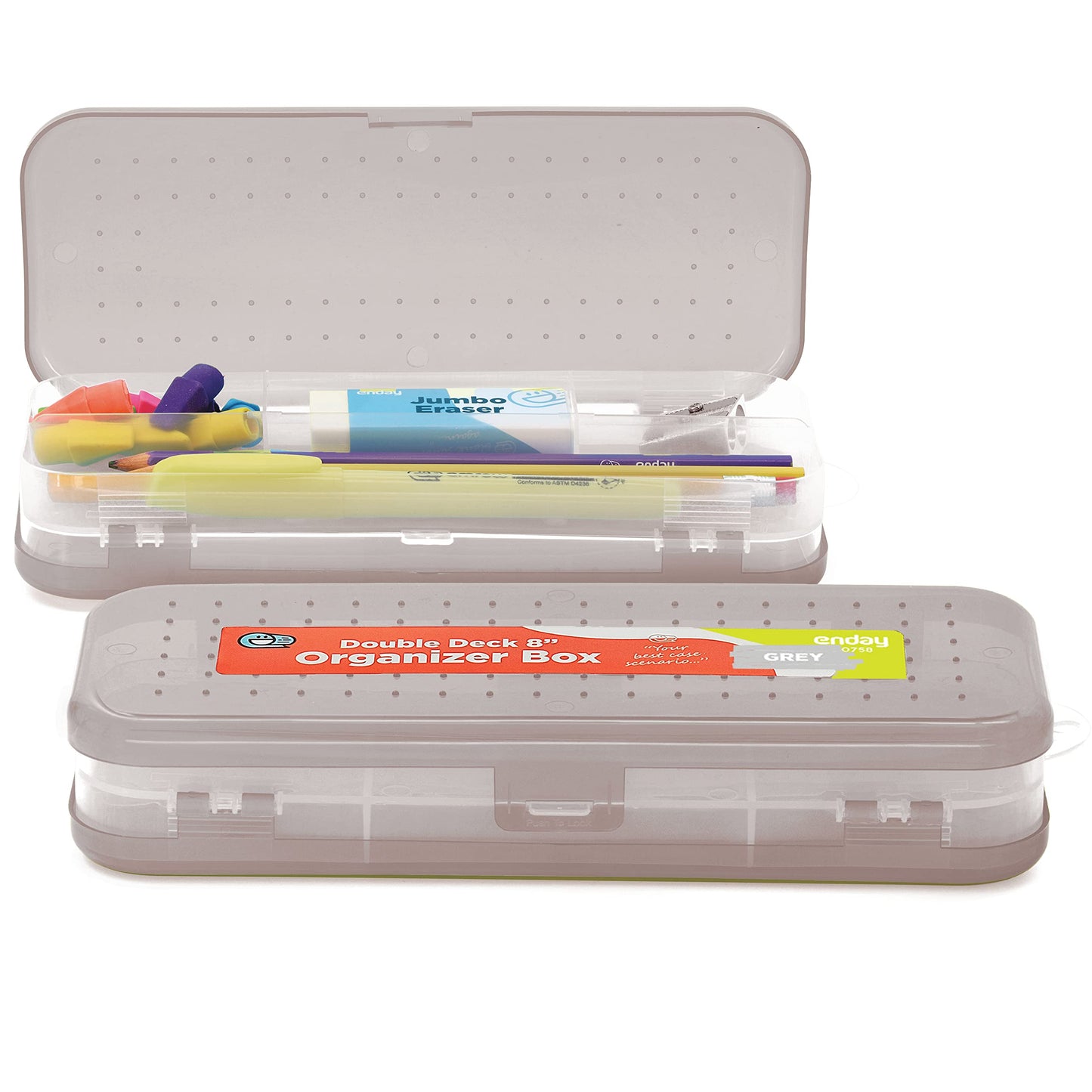 Enday 8" Bright Color Double Desk Organizer Box