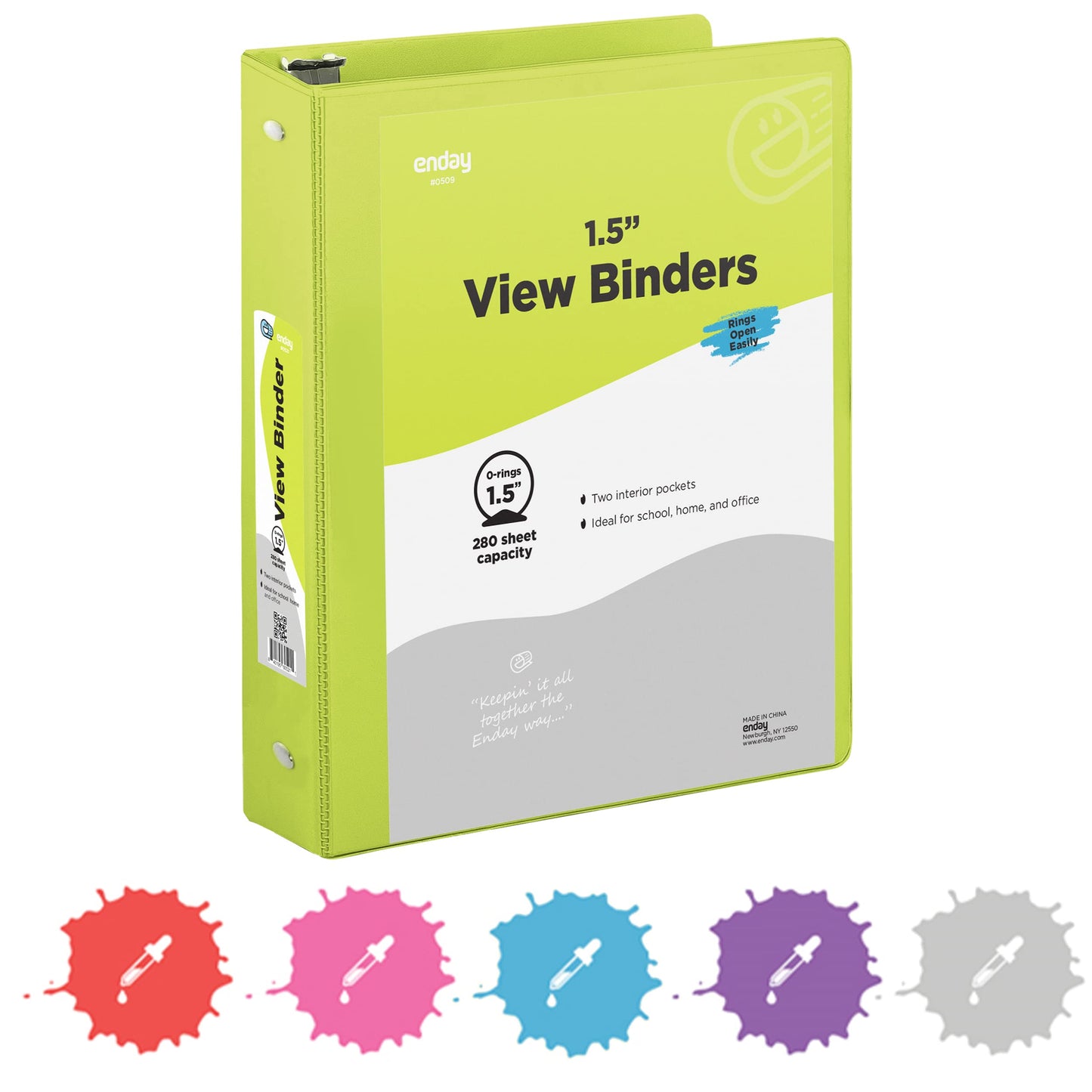 Enday 3-Ring View Binder W/ 2-Pockets