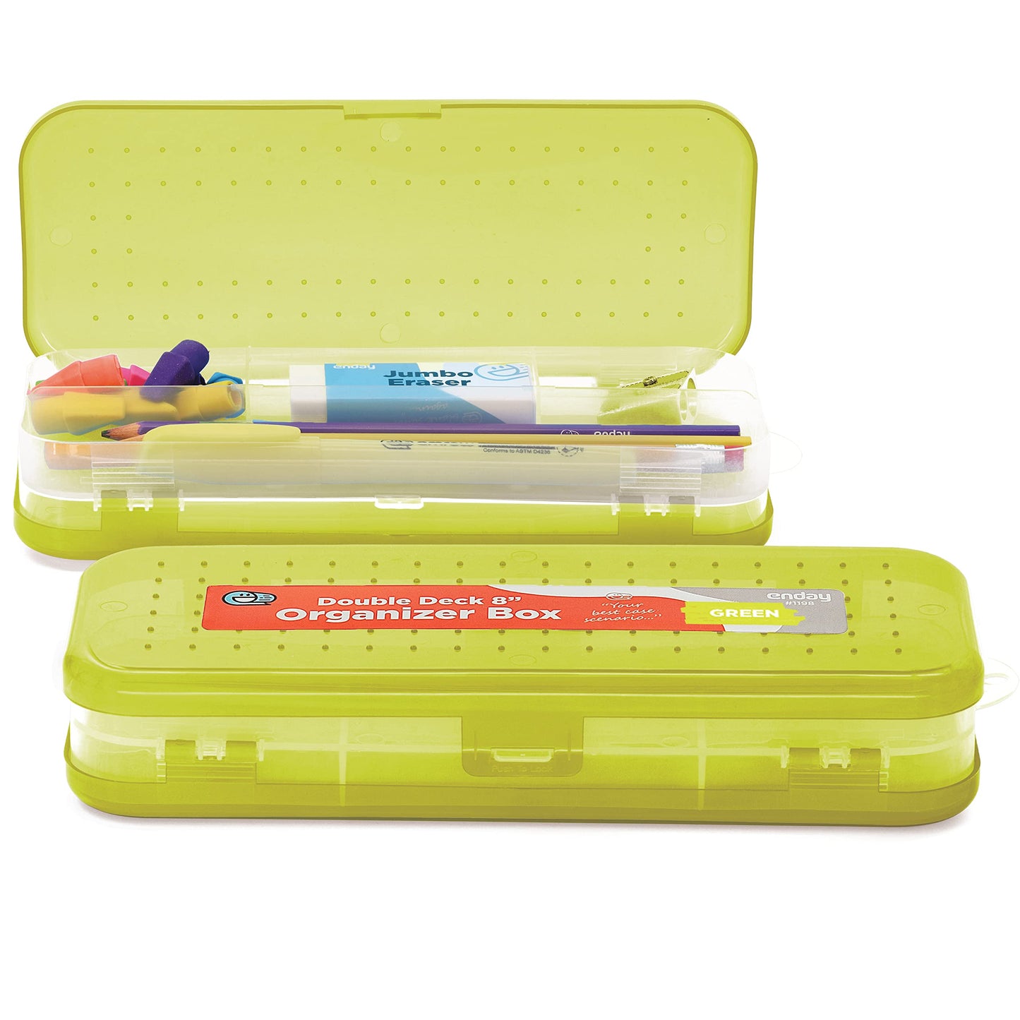 Enday 8" Bright Color Double Desk Organizer Box