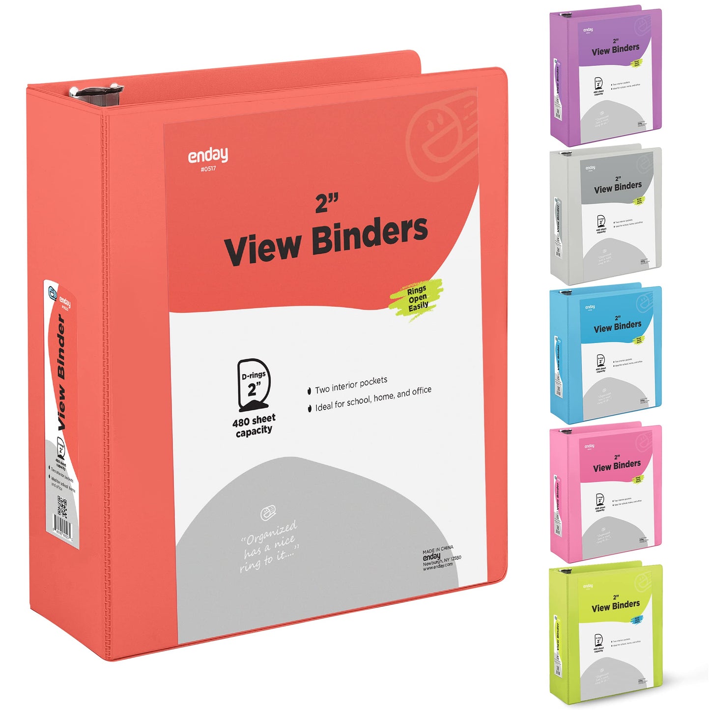Enday 3-Ring View Binder W/ 2-Pockets
