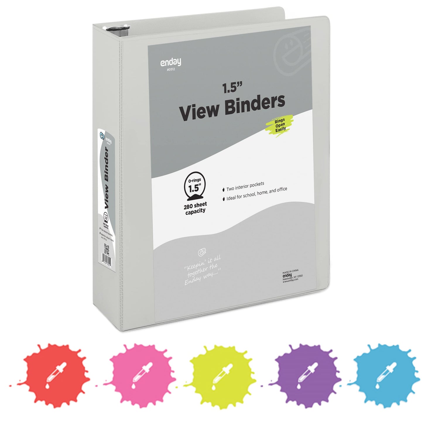 Enday 3-Ring View Binder W/ 2-Pockets