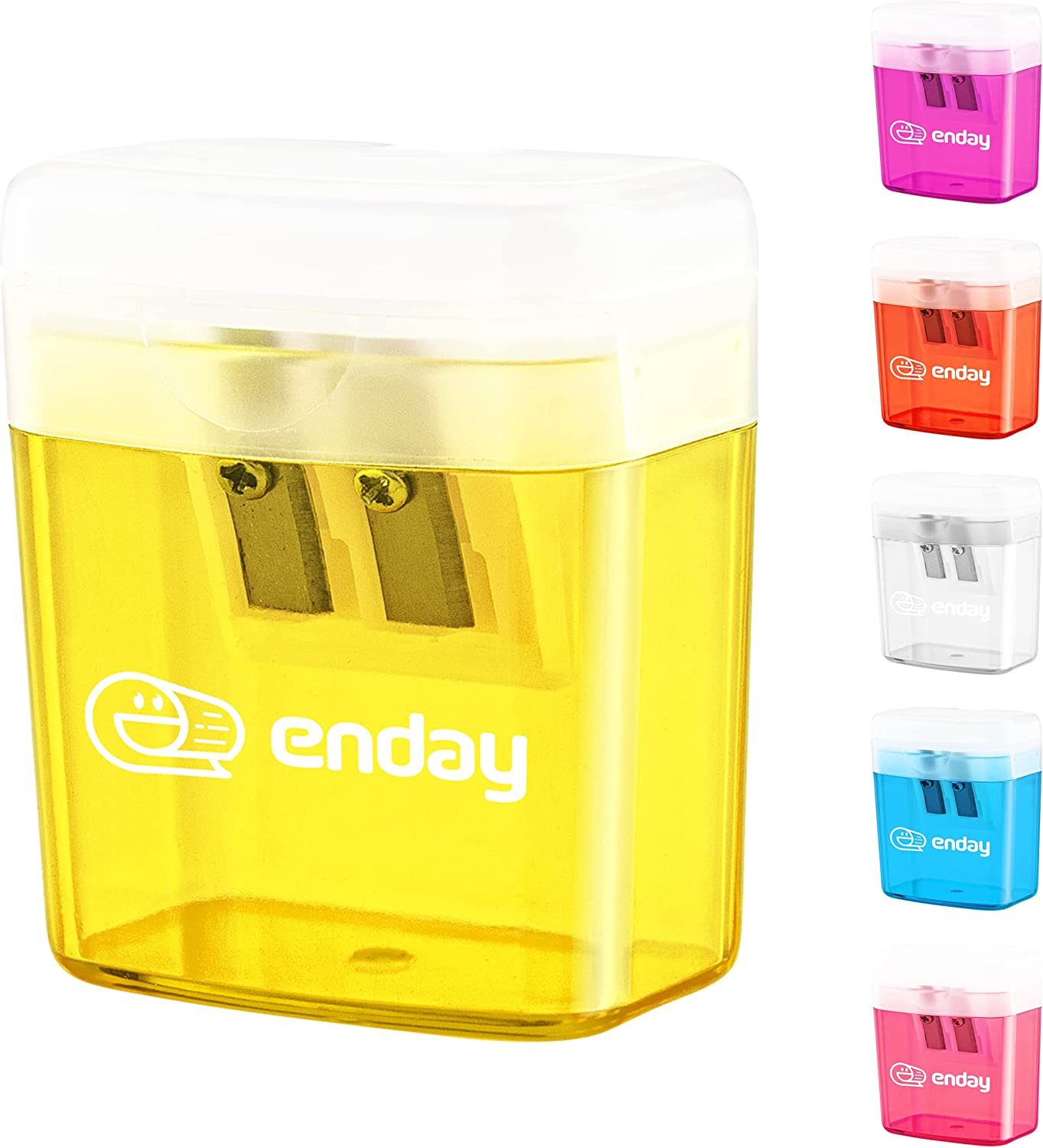 Enday 2-Hole Rectangular Sharpener W/Recycle Bin