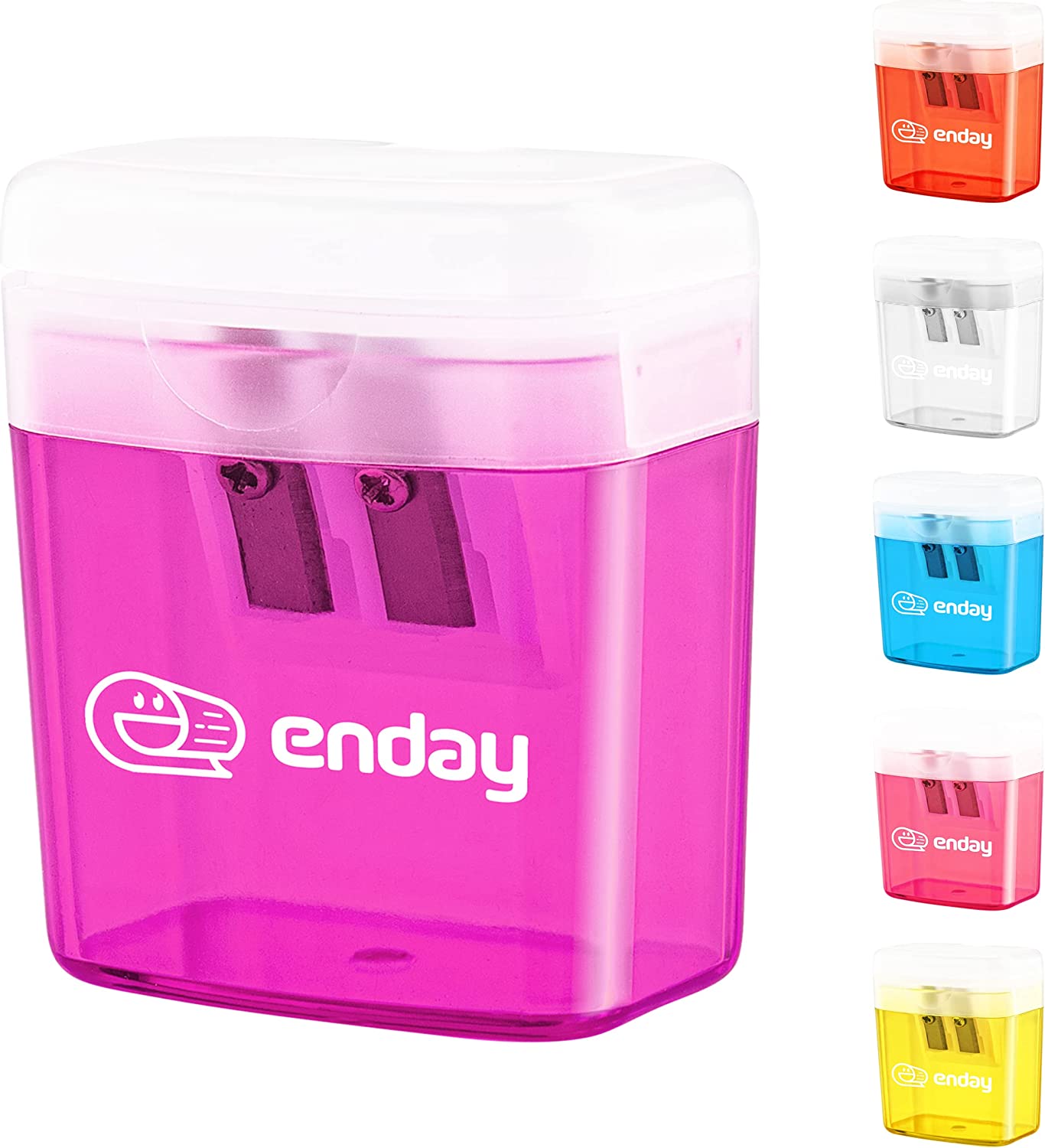 Enday 2-Hole Rectangular Sharpener W/Recycle Bin