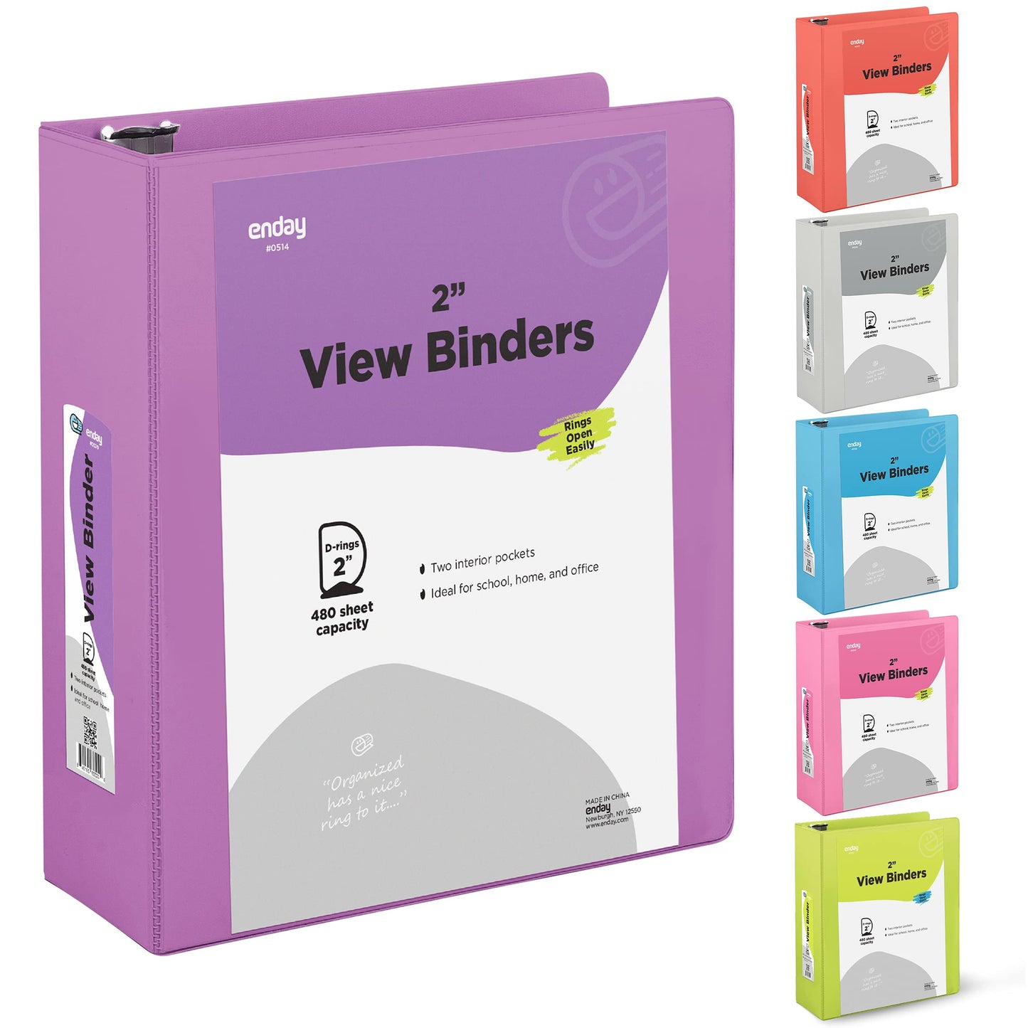 Enday 3-Ring View Binder W/ 2-Pockets