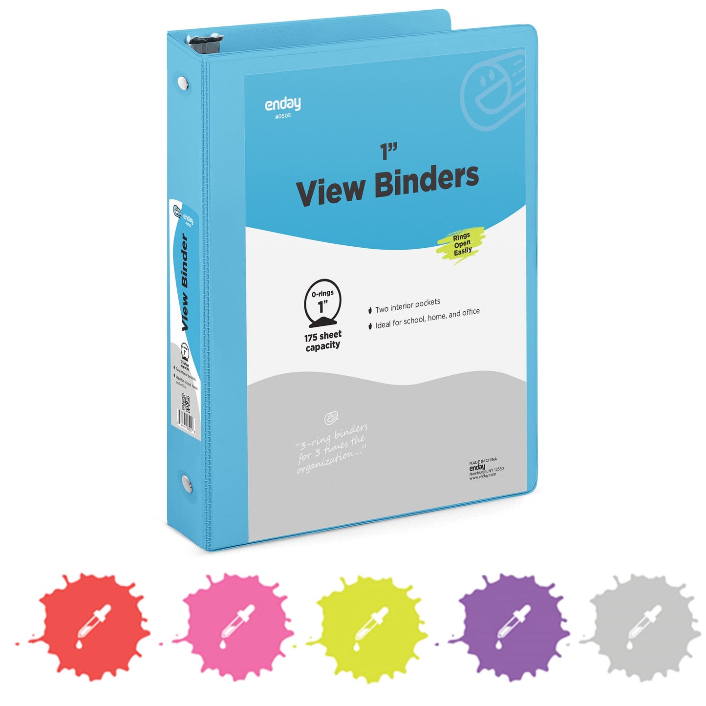 Enday 3-Ring View Binder W/ 2-Pockets