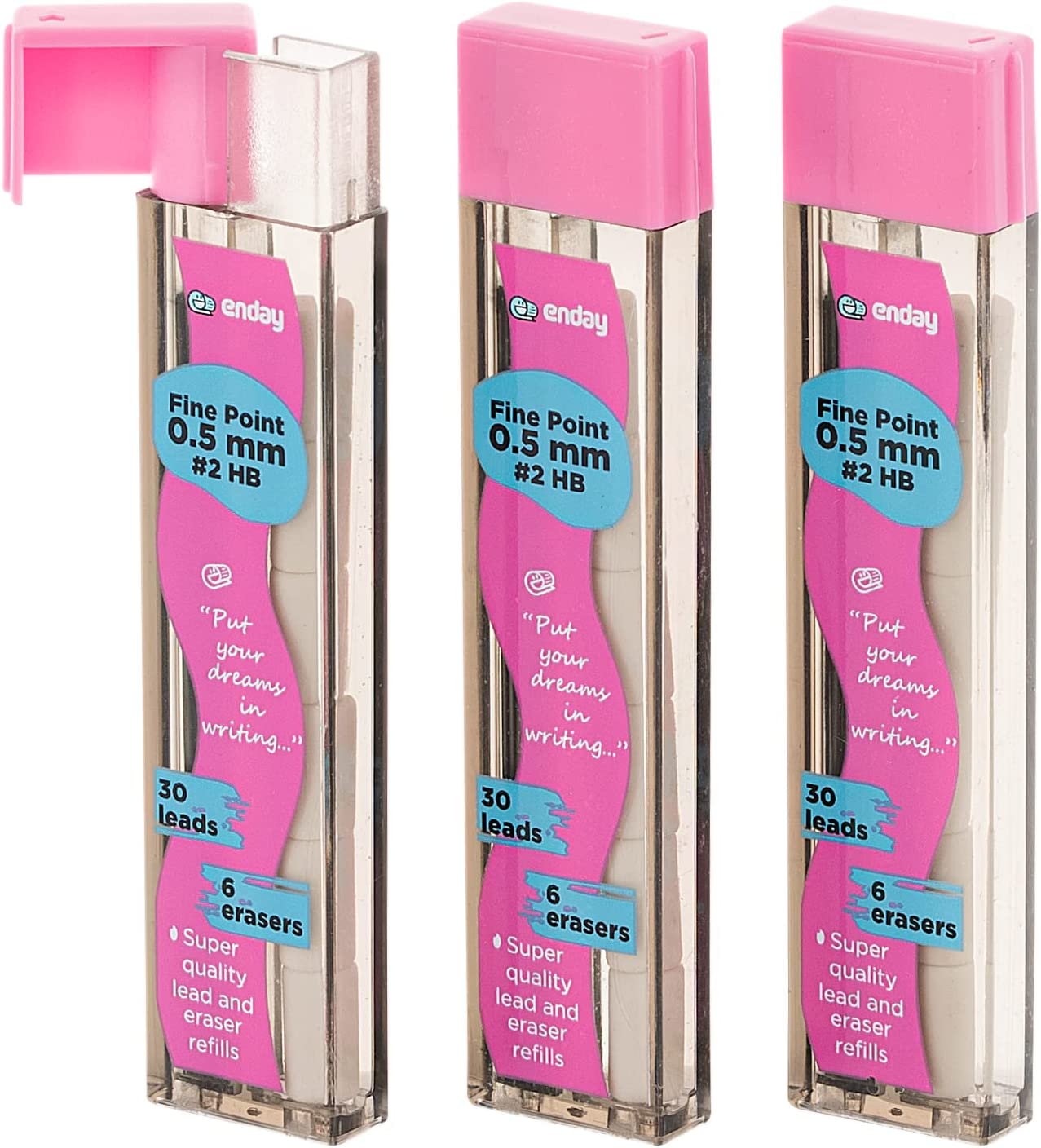 Enday Eraser And Lead Refill Tube (3/Pack)