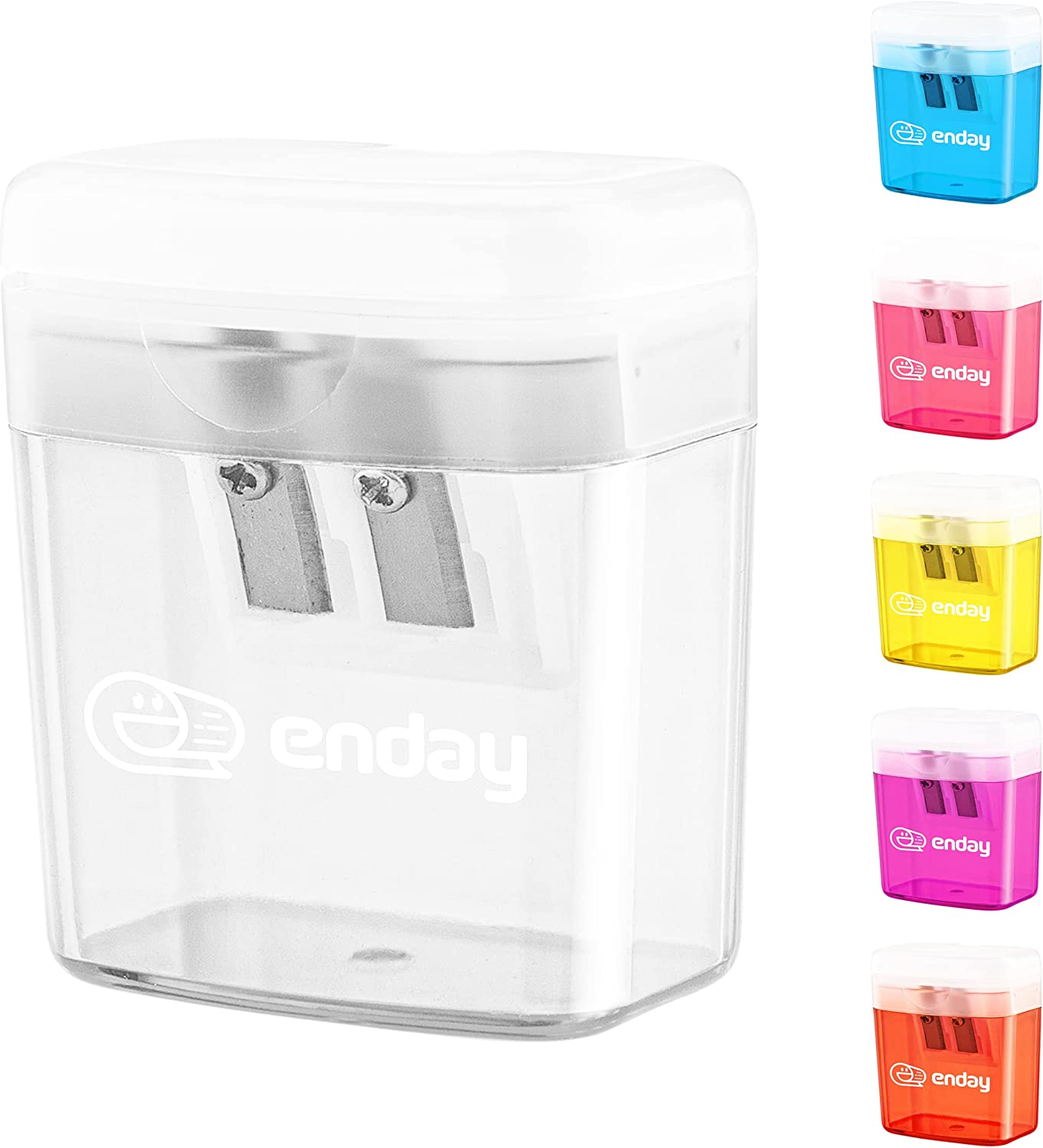 Enday 2-Hole Rectangular Sharpener W/Recycle Bin