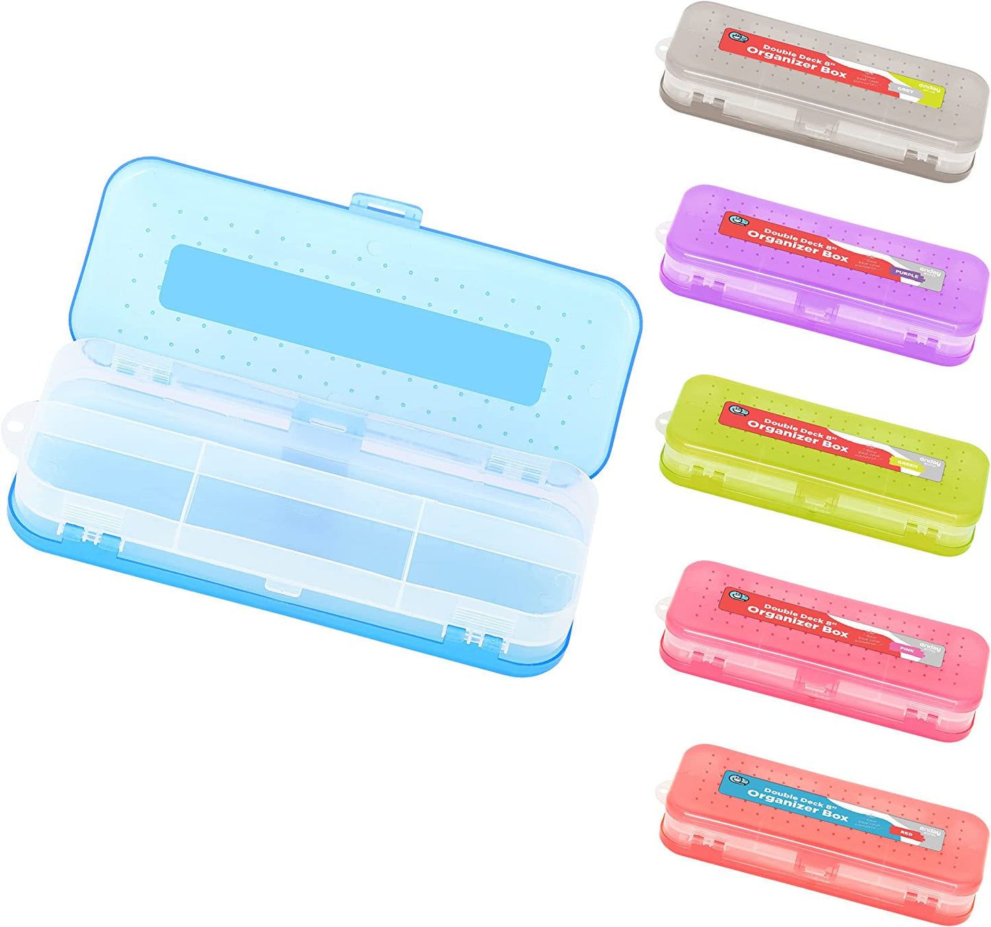 Enday 8" Bright Color Double Desk Organizer Box