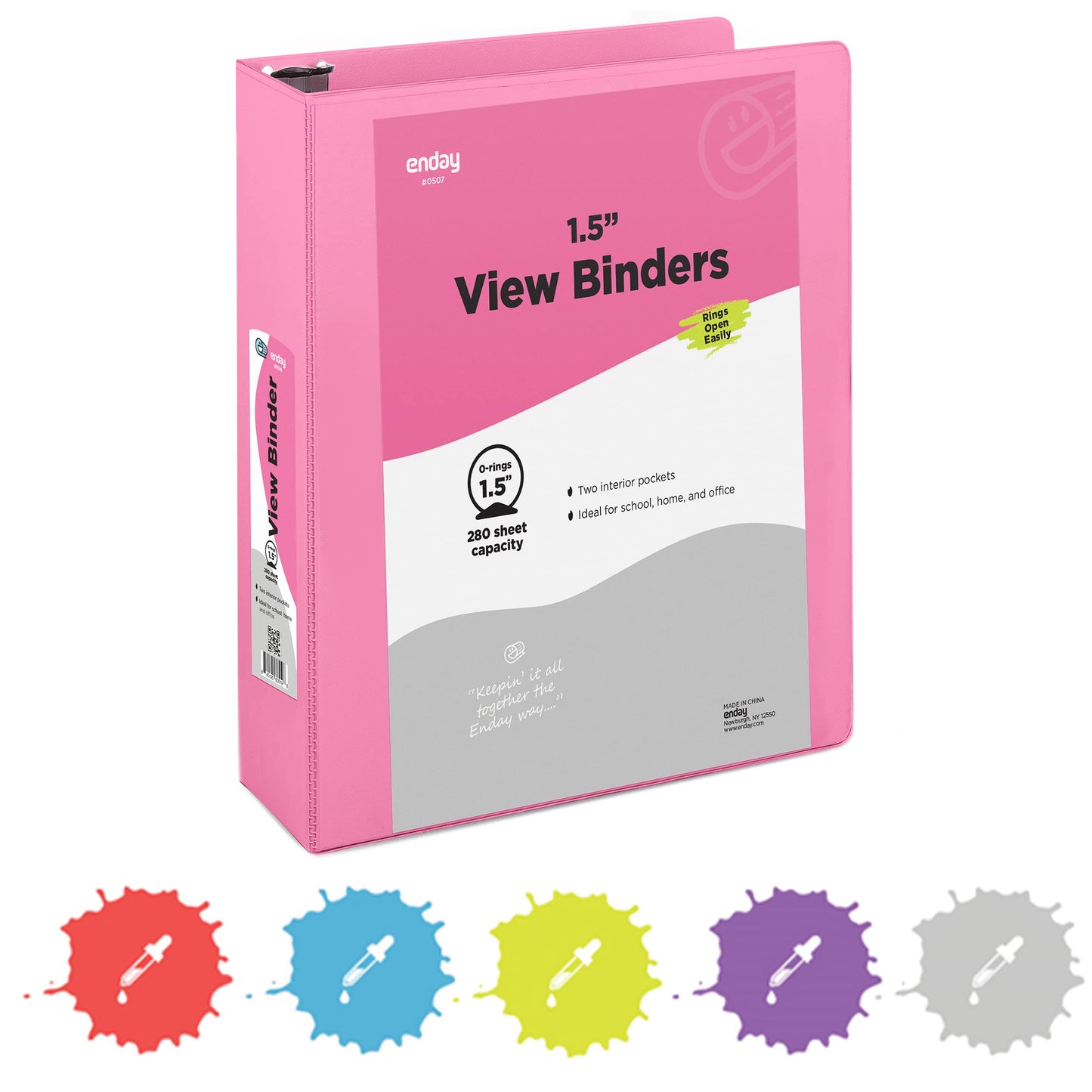 Enday 3-Ring View Binder W/ 2-Pockets