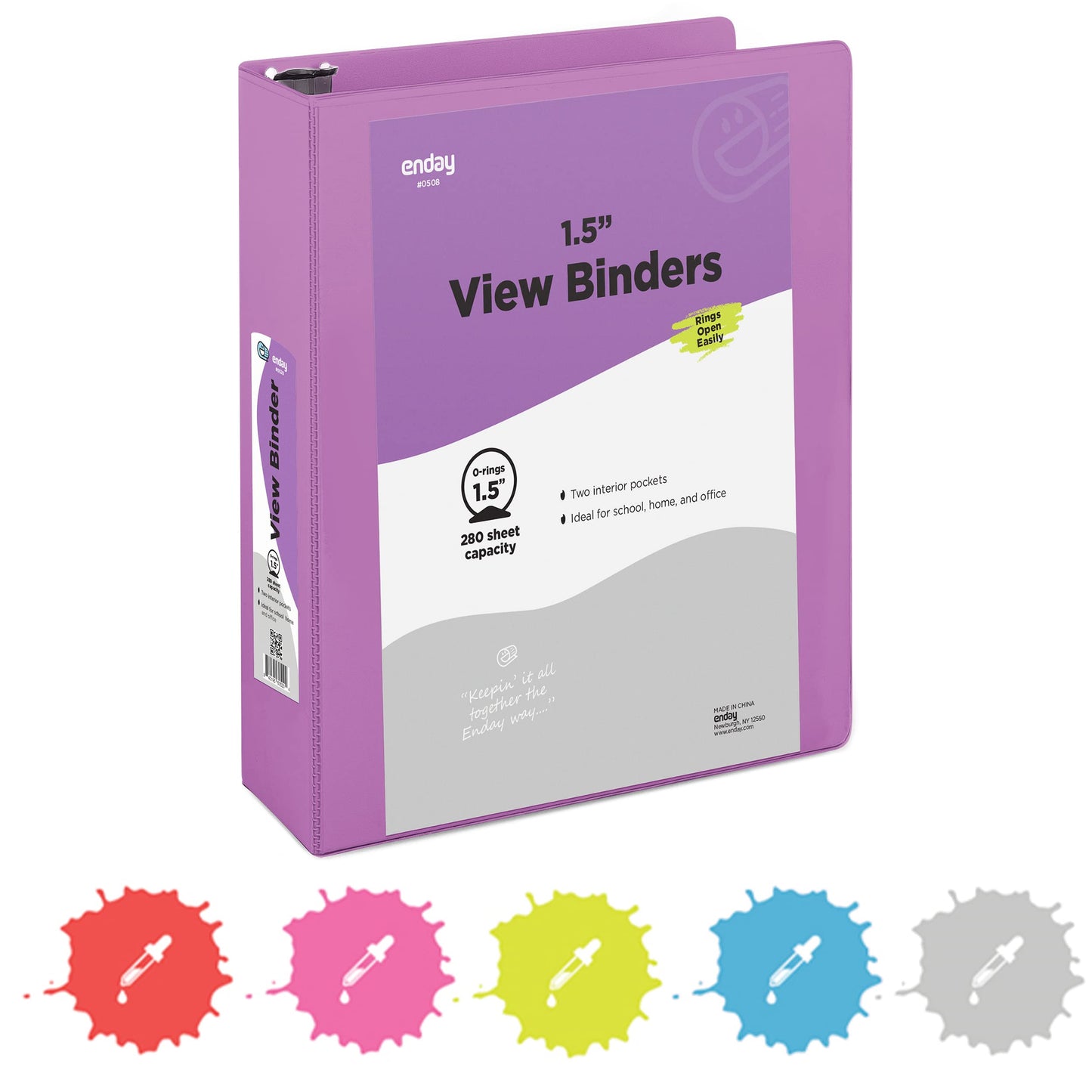 Enday 3-Ring View Binder W/ 2-Pockets