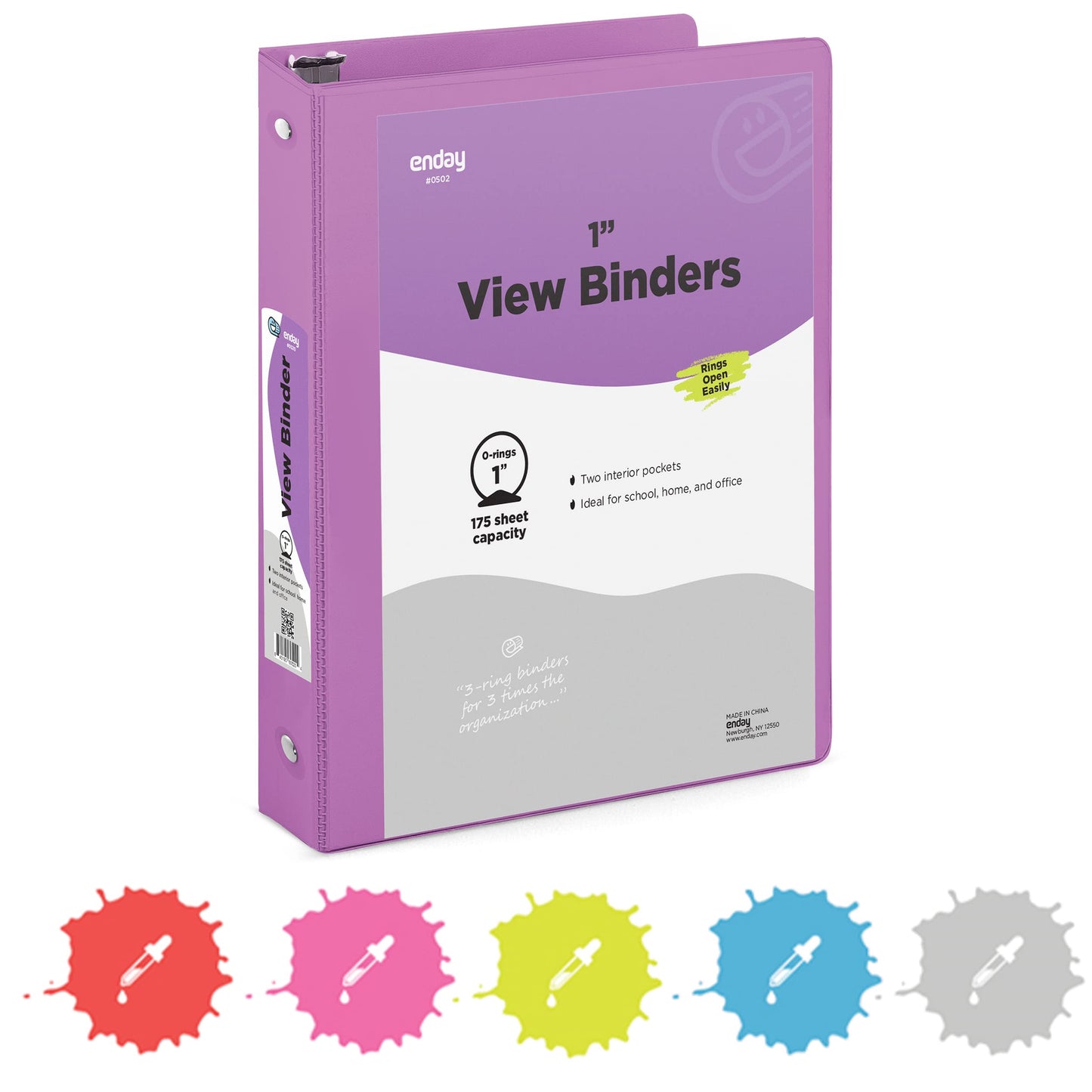 Enday 3-Ring View Binder W/ 2-Pockets