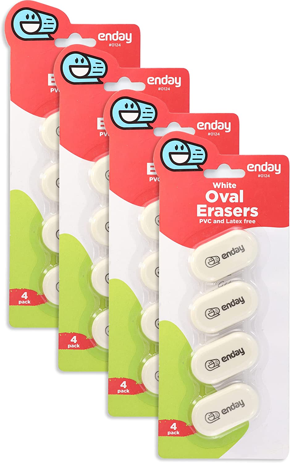 Enday Oval Eraser White 4 Pack