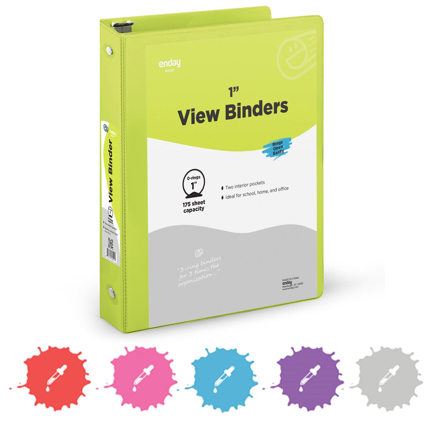 Enday 3-Ring View Binder W/ 2-Pockets
