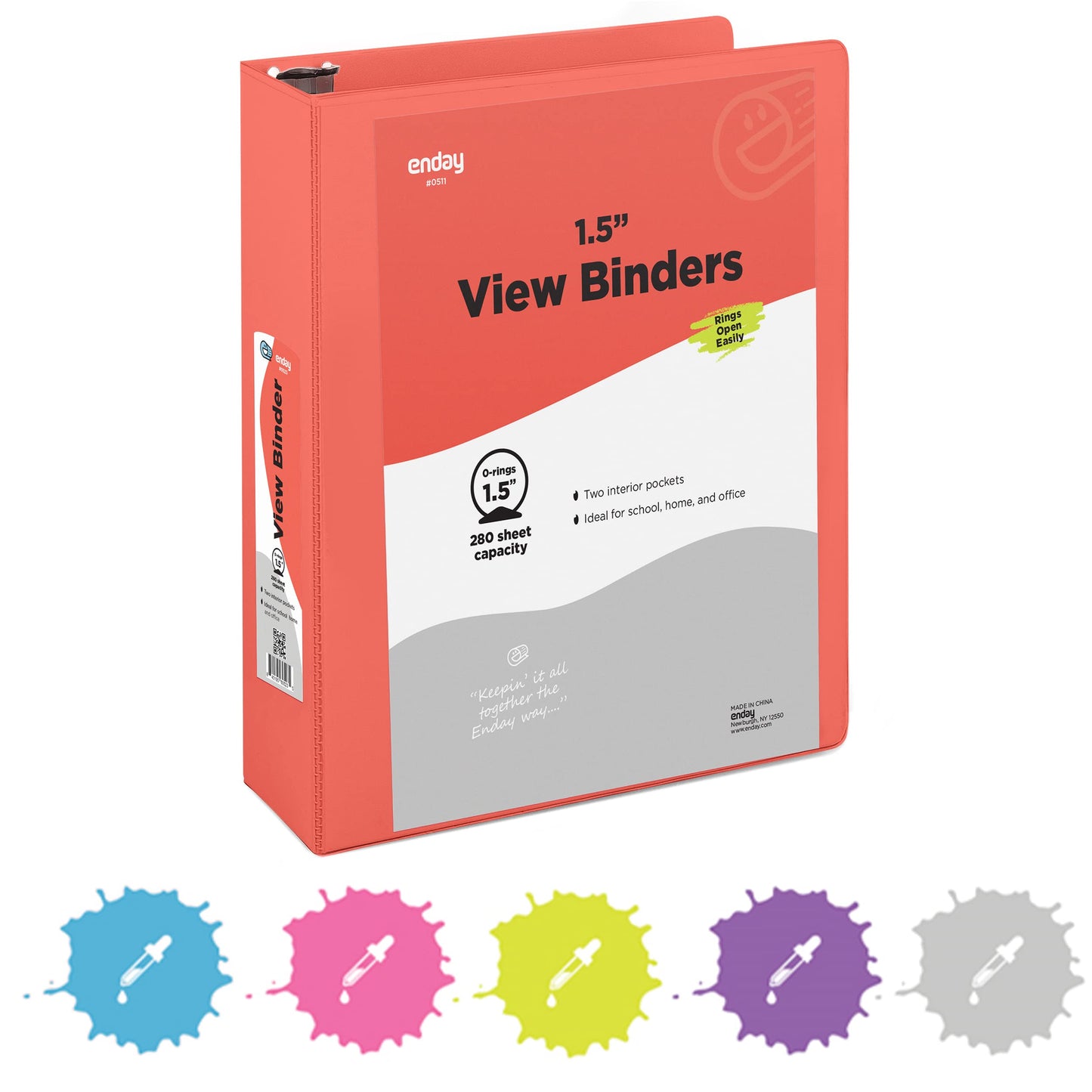 Enday 3-Ring View Binder W/ 2-Pockets