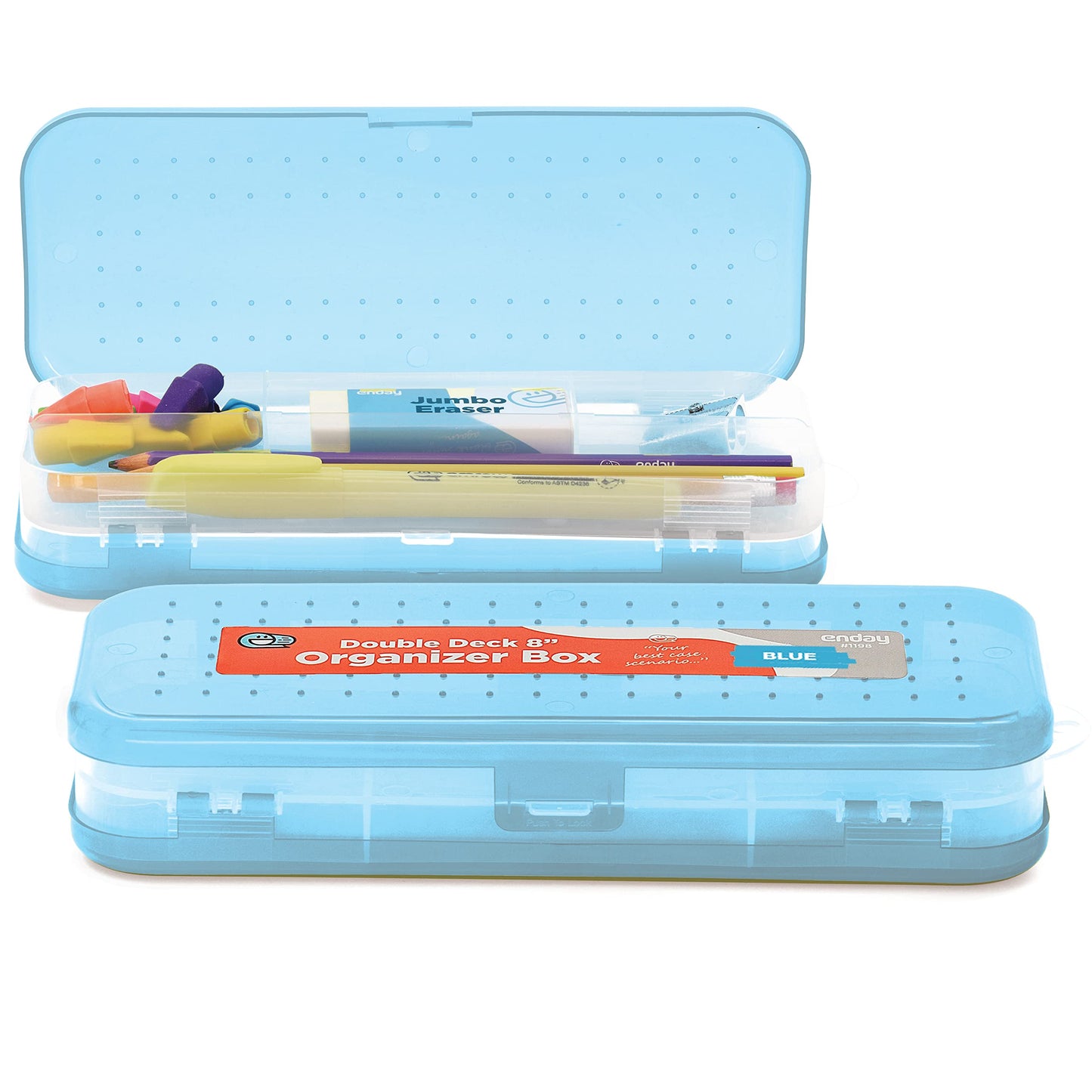 Enday 8" Bright Color Double Desk Organizer Box