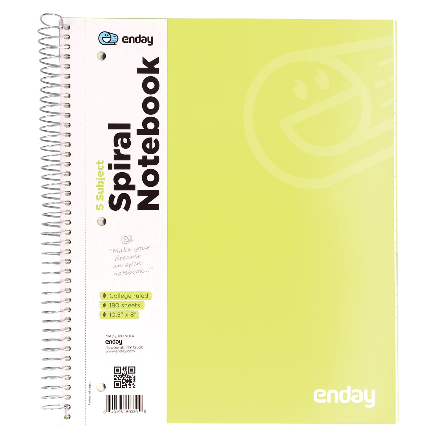 Enday C/R 180 Ct. 5-Subject Spiral Notebook