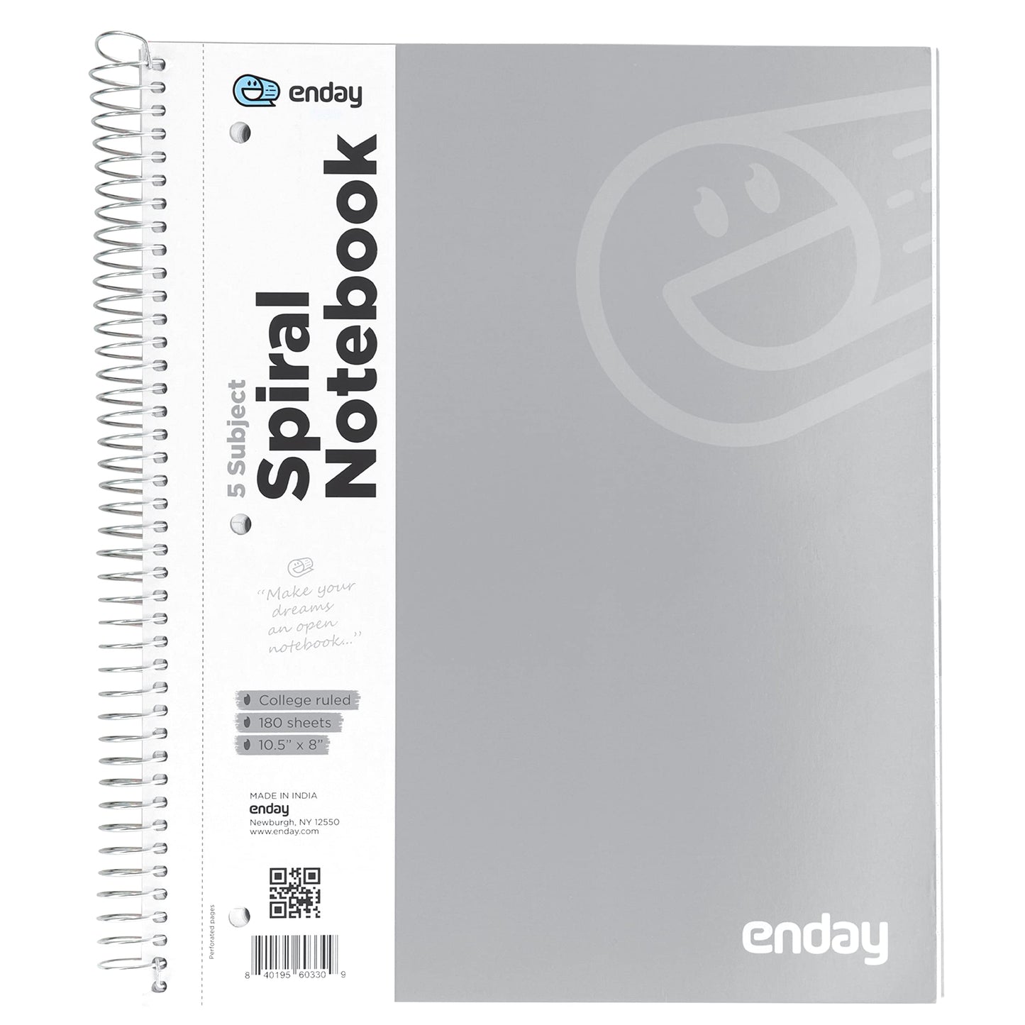 Enday C/R 180 Ct. 5-Subject Spiral Notebook