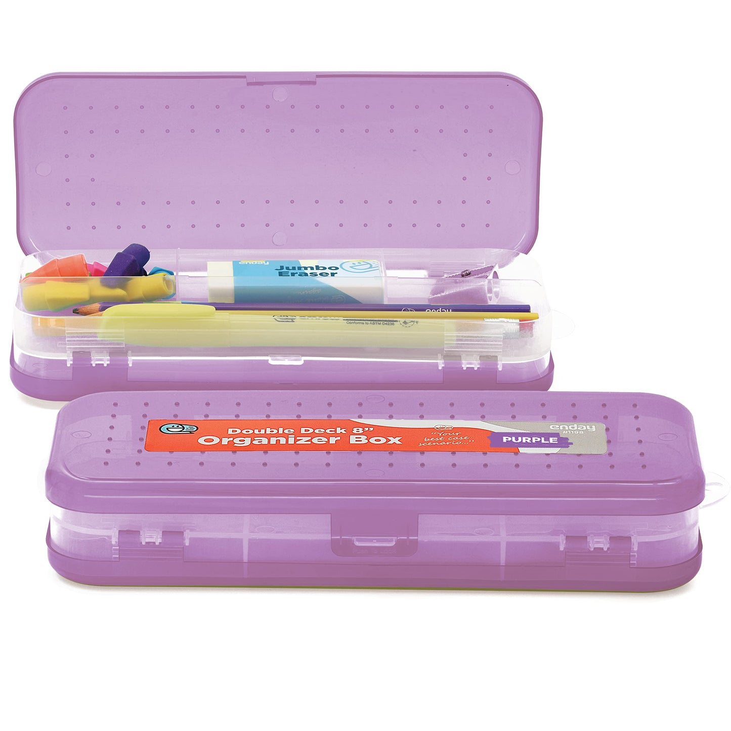 Enday 8" Bright Color Double Desk Organizer Box