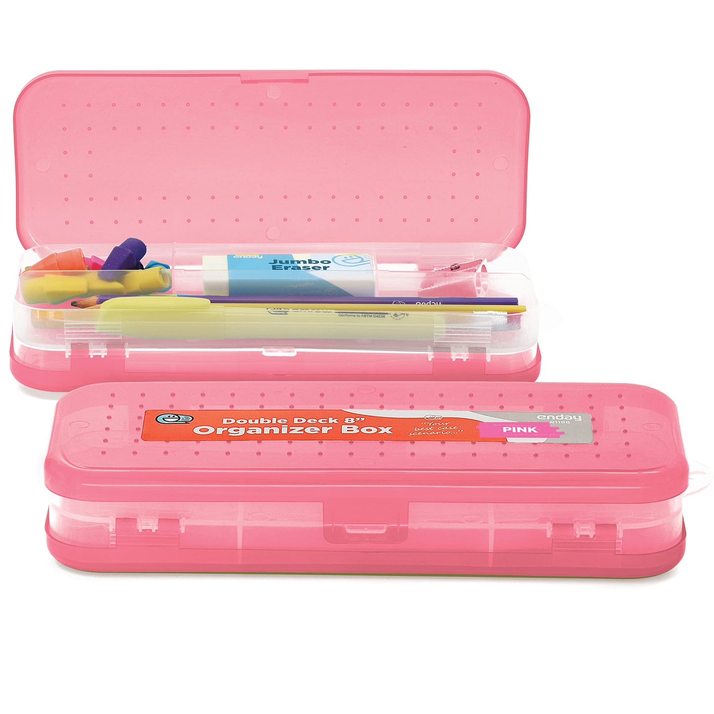 Enday 8" Bright Color Double Desk Organizer Box
