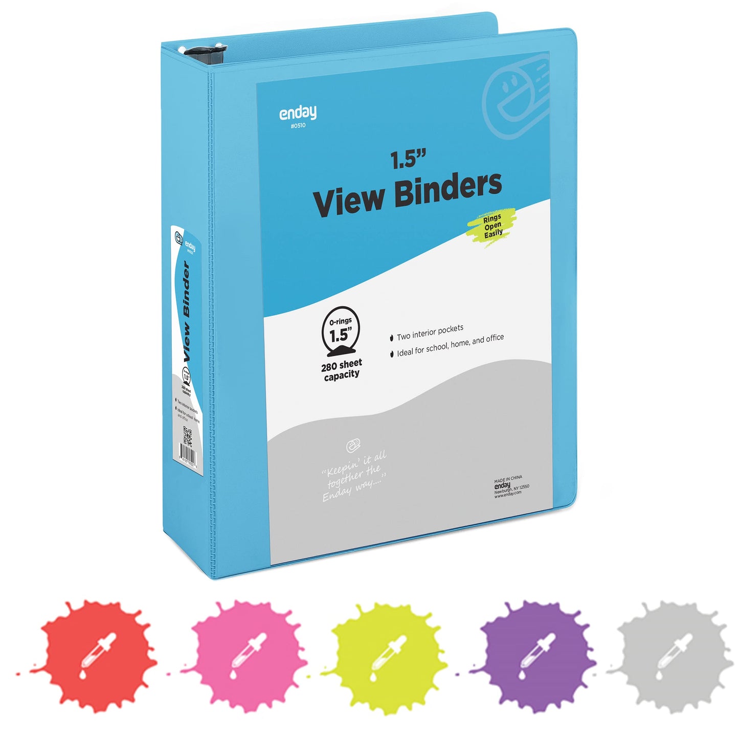 Enday 3-Ring View Binder W/ 2-Pockets