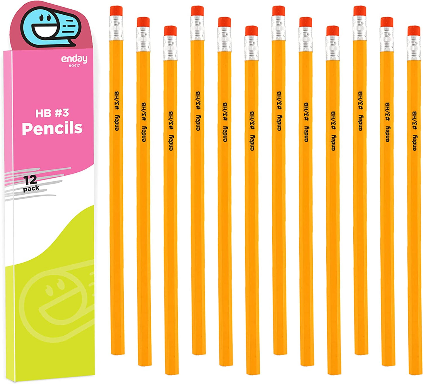 Enday Double Zipper 3-Ring Pencil Pouch With Mesh Window