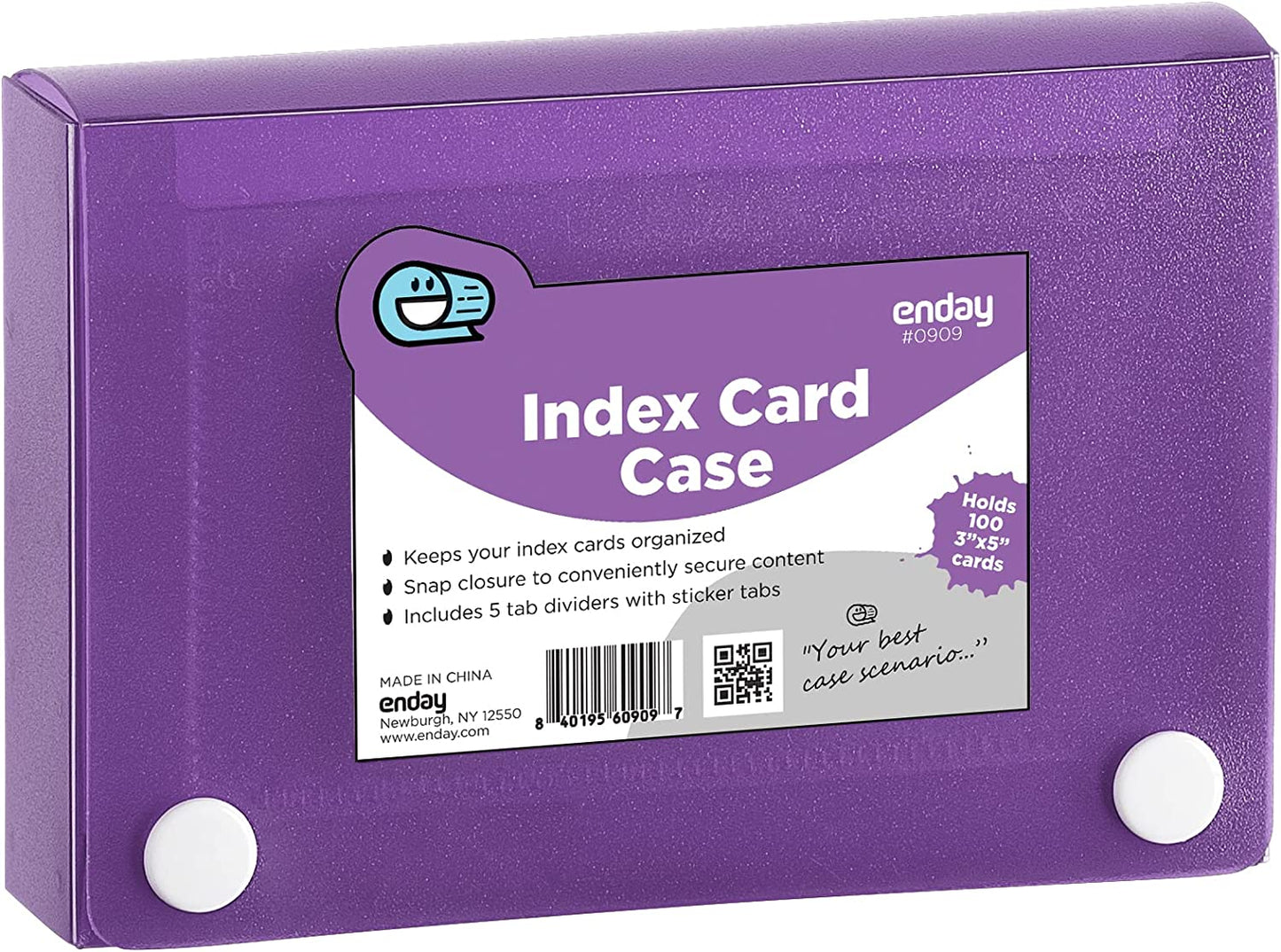 Enday 3" X 5" Index Card Case Holds 5 Tab Dividers