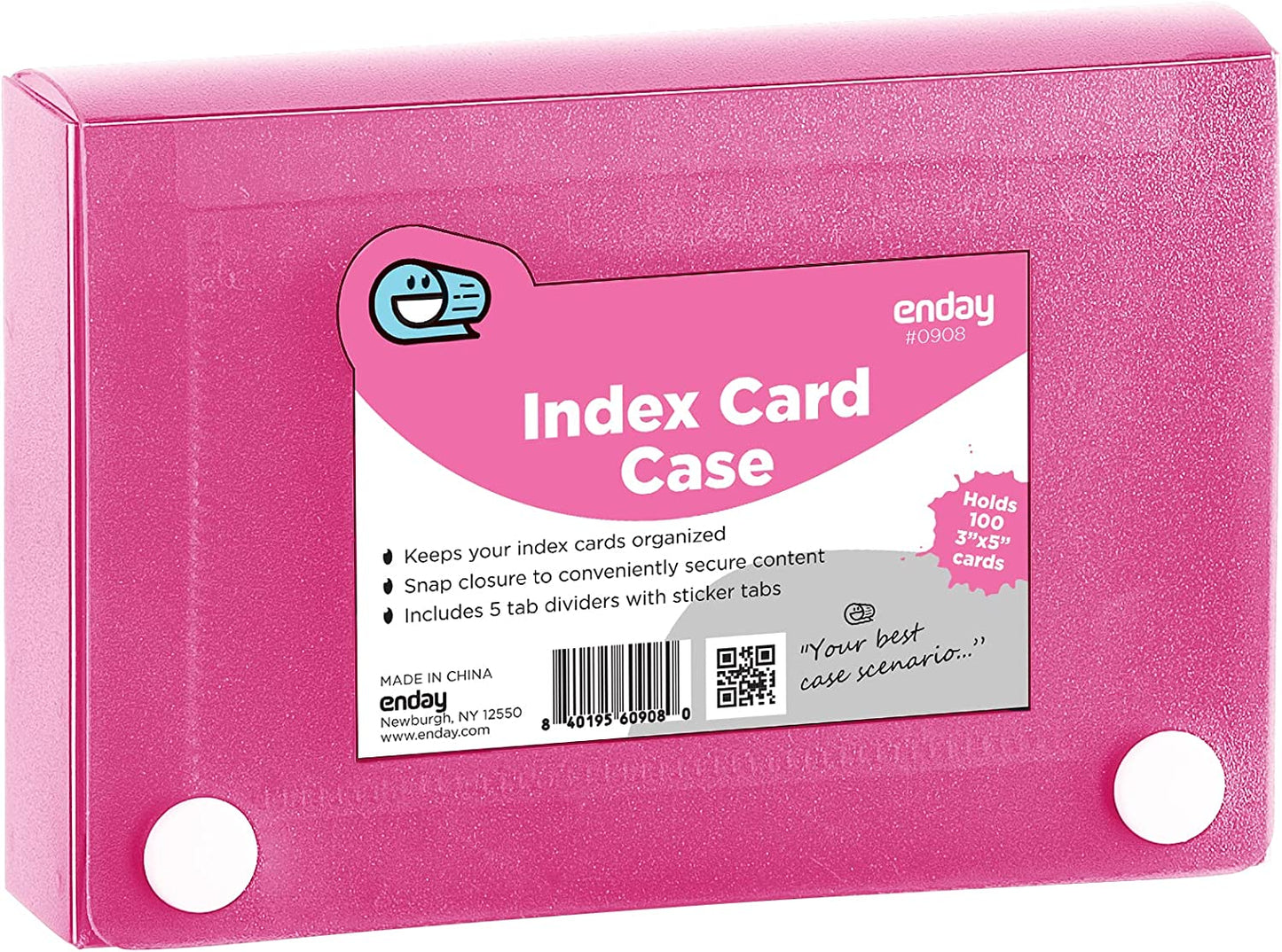 Enday 3" X 5" Index Card Case Holds 5 Tab Dividers