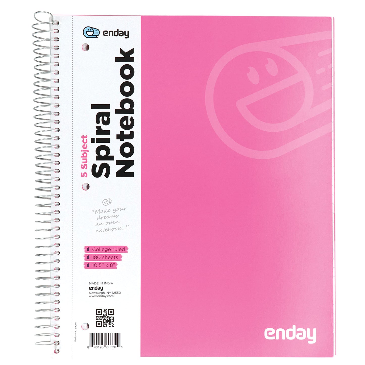 Enday C/R 180 Ct. 5-Subject Spiral Notebook