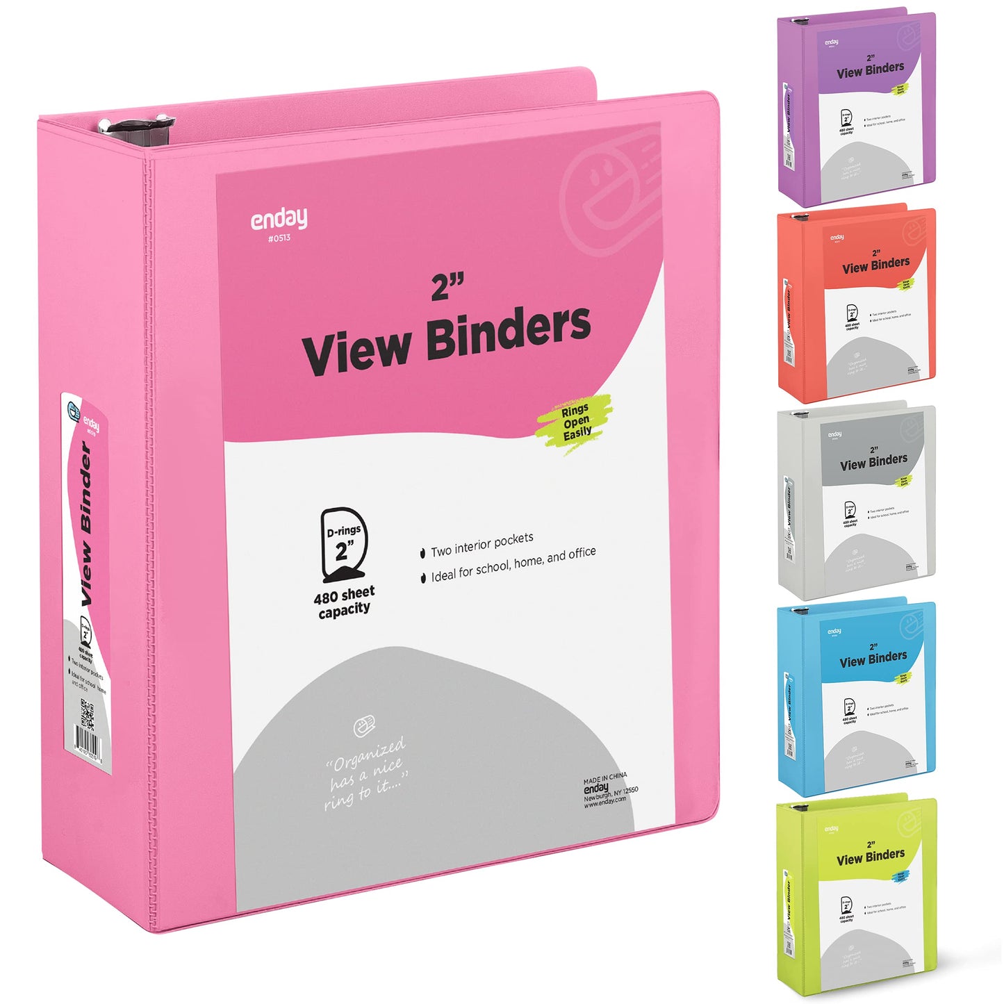 Enday 3-Ring View Binder W/ 2-Pockets