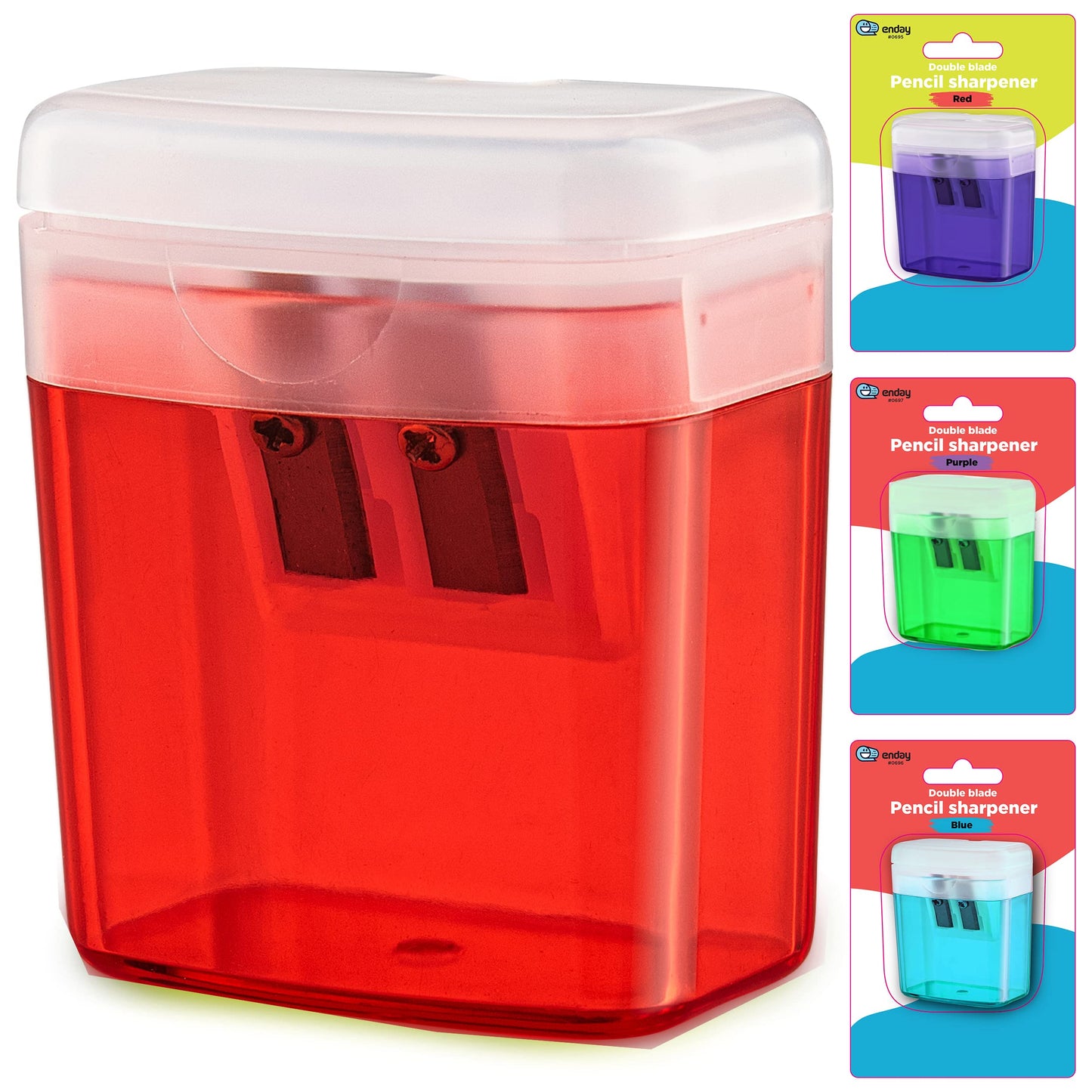 Enday 2-Hole Rectangular Sharpener W/Recycle Bin