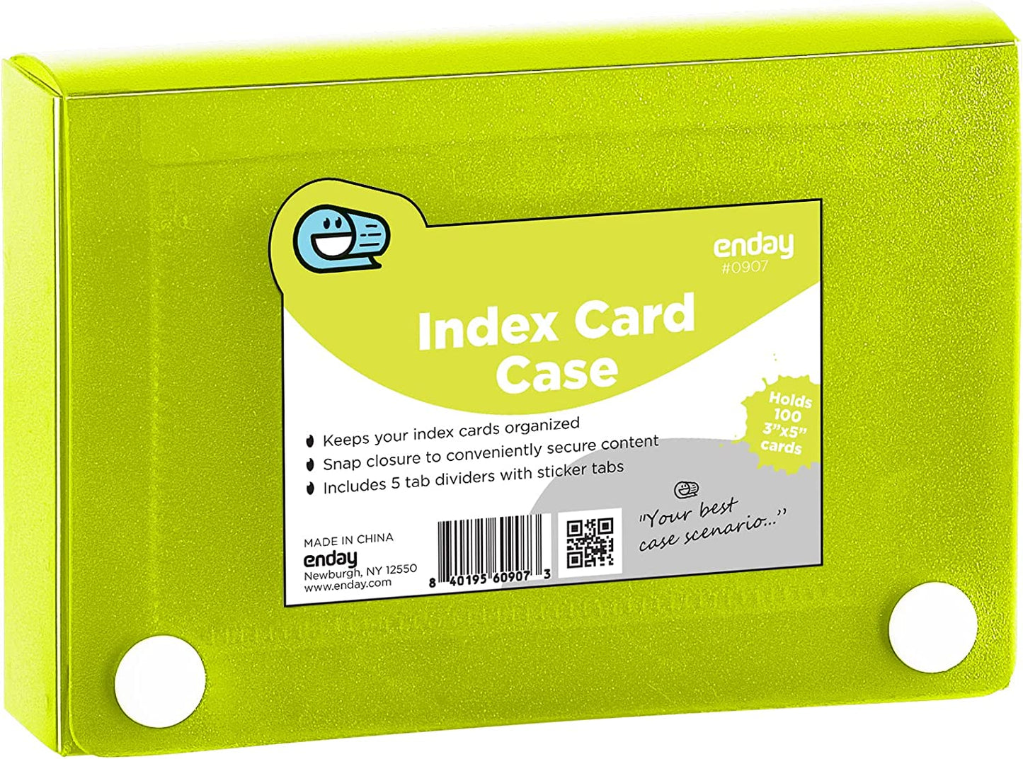 Enday 3" X 5" Index Card Case Holds 5 Tab Dividers