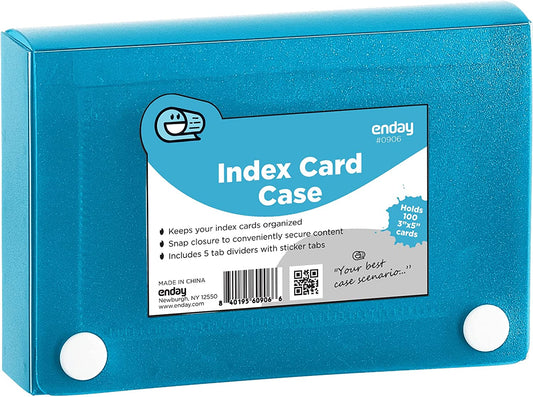 Enday 3" X 5" Index Card Case Holds 5 Tab Dividers