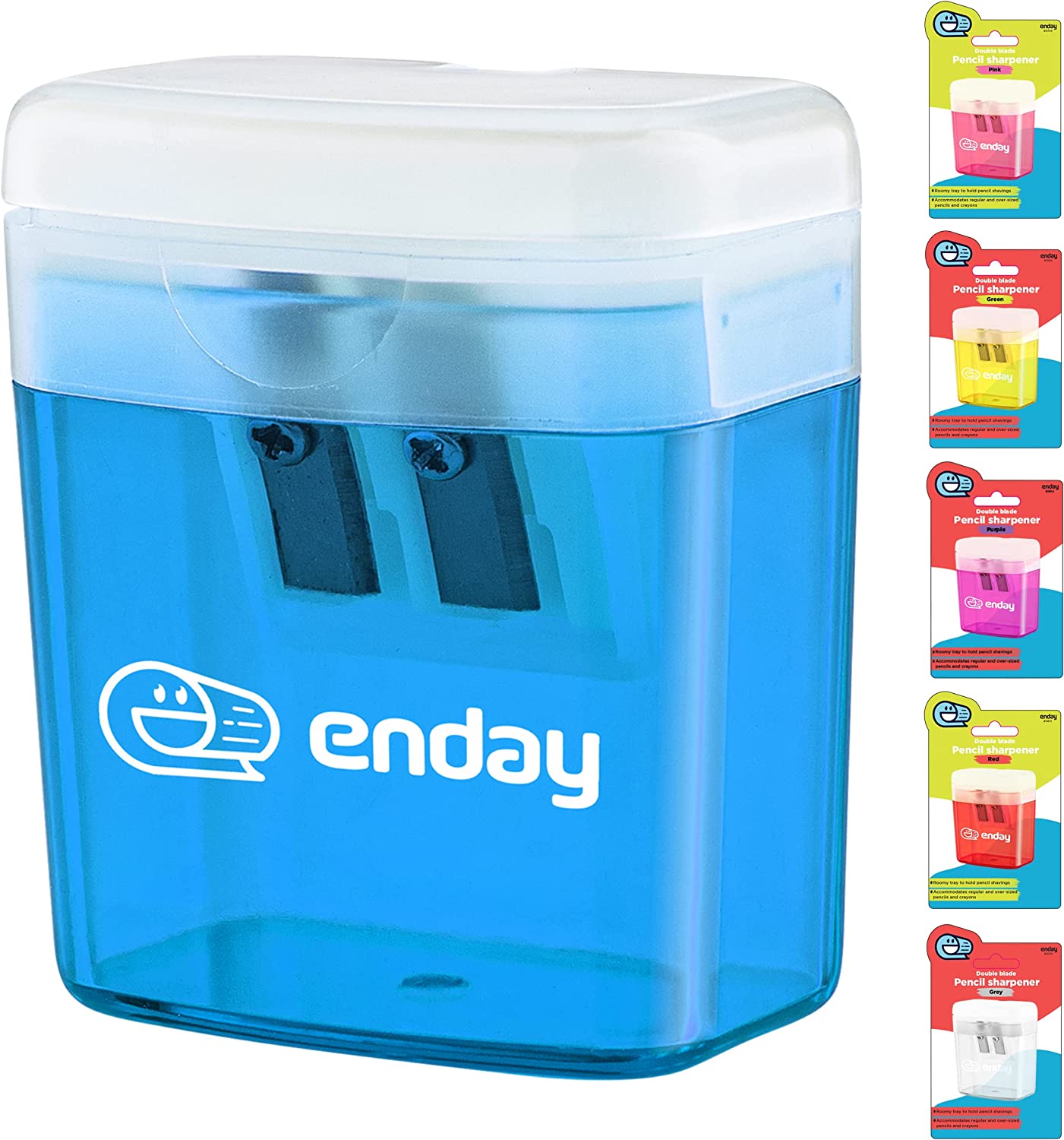 Enday 2-Hole Rectangular Sharpener W/Recycle Bin