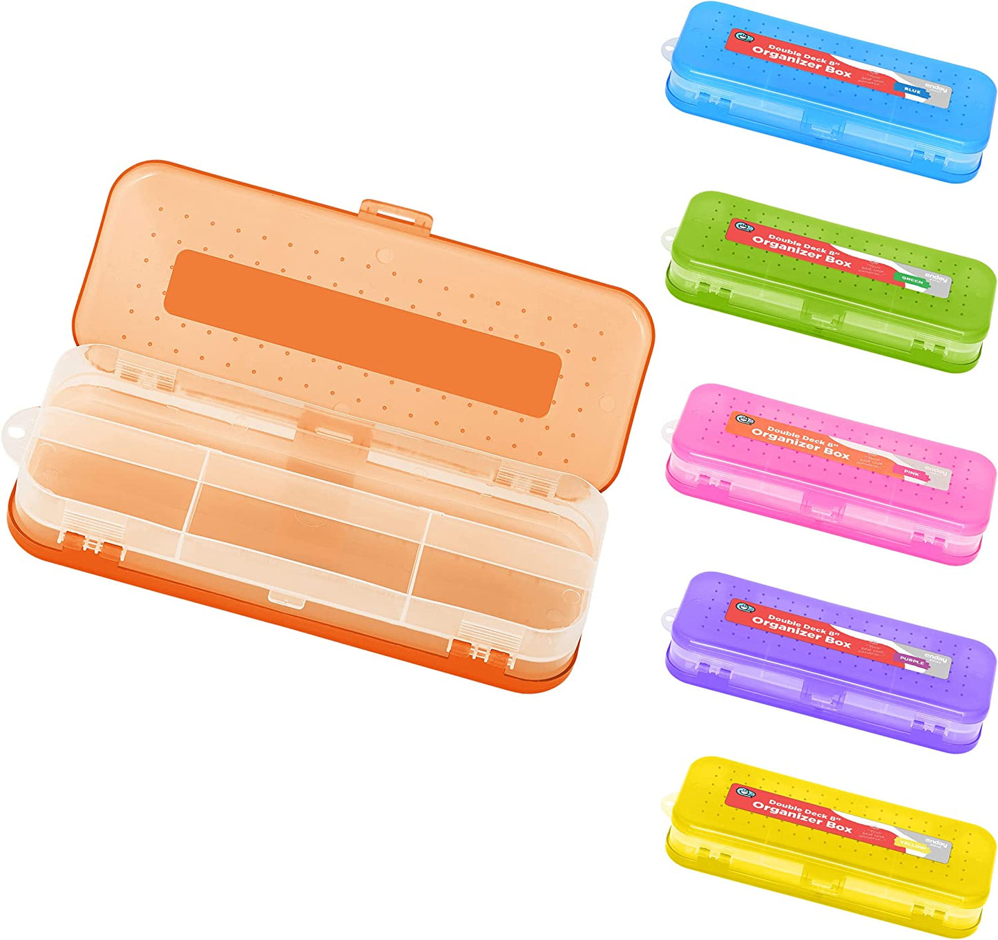 Enday 8" Bright Color Double Desk Organizer Box