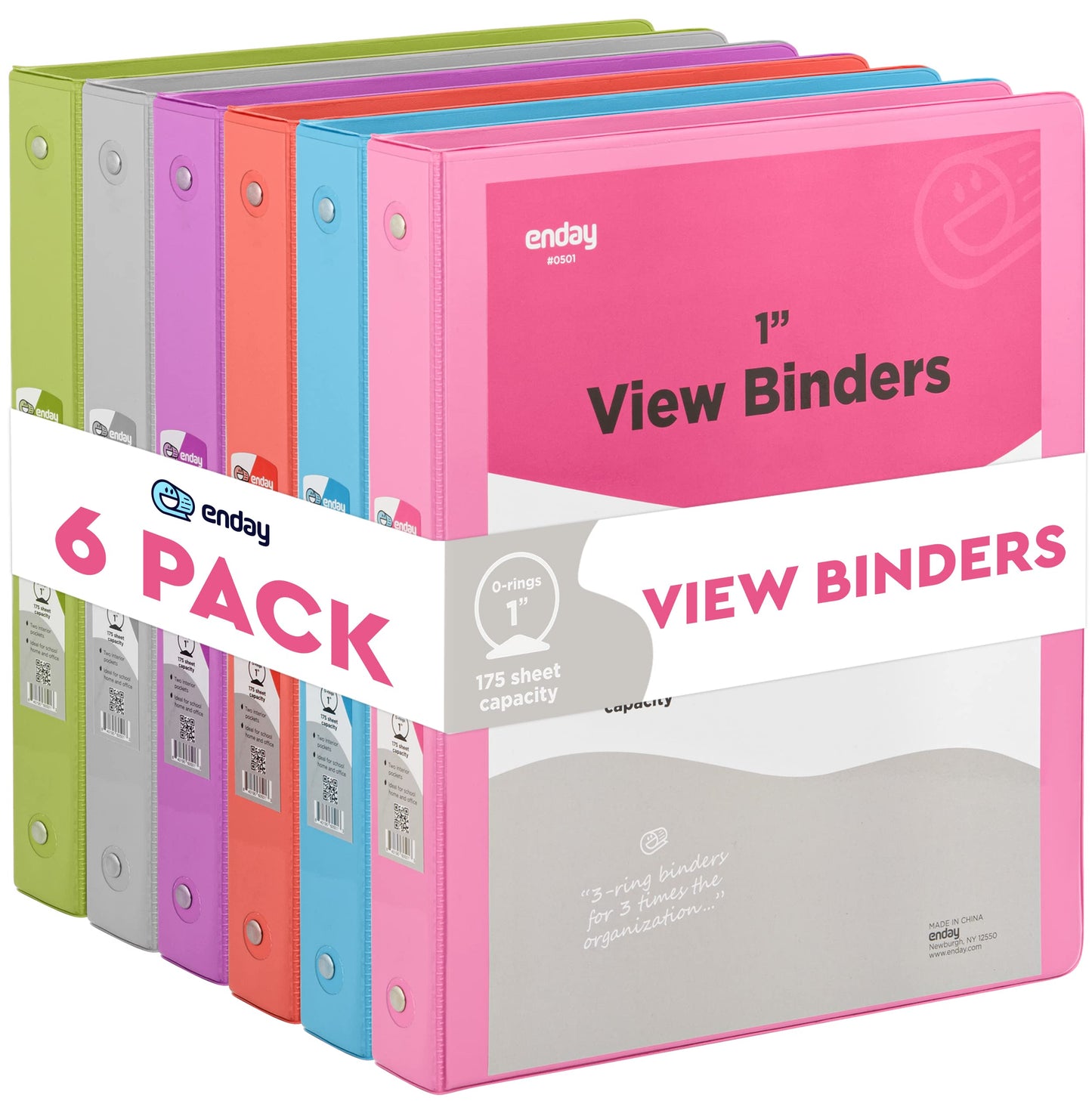 Enday 3-Ring View Binder W/ 2-Pockets