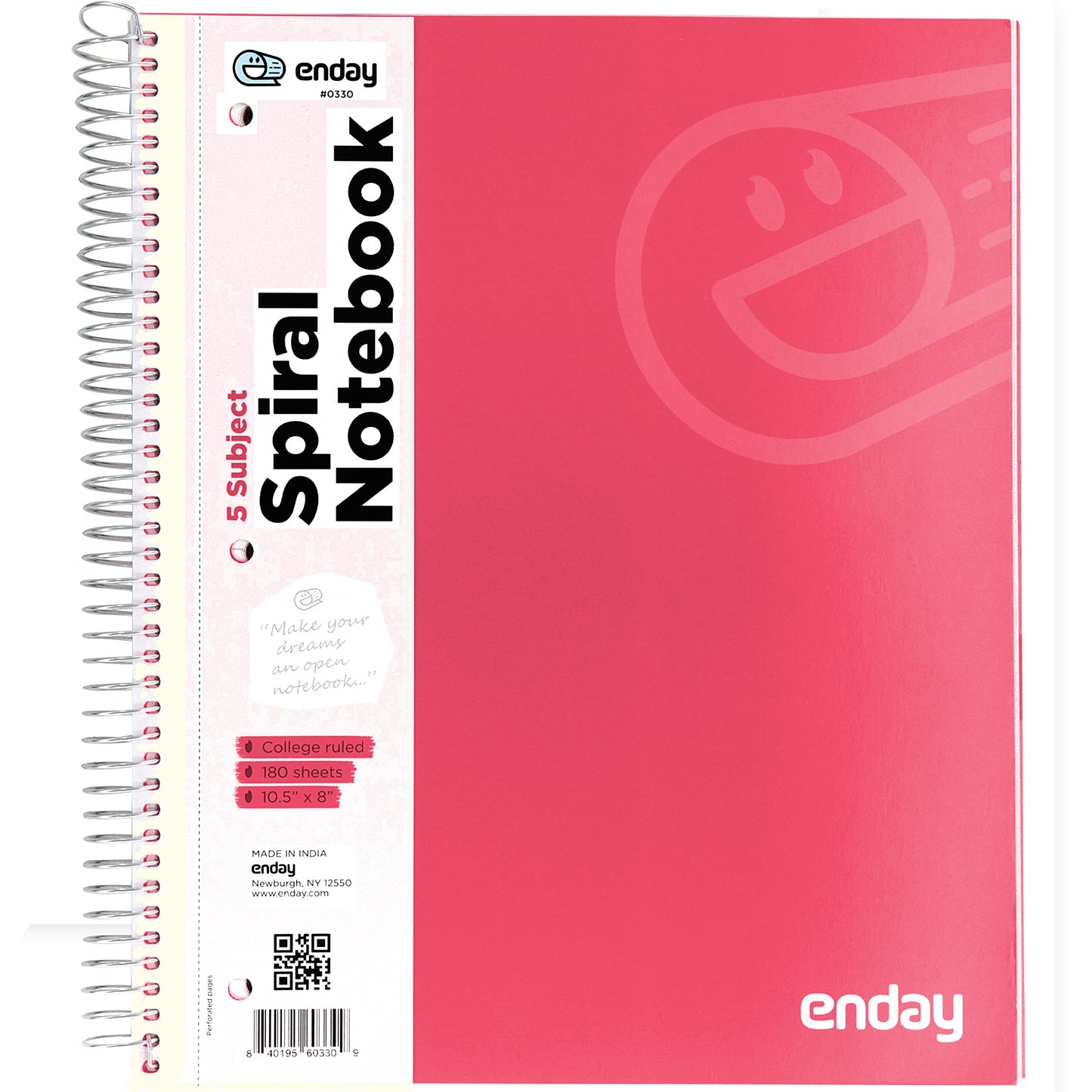 Enday C/R 180 Ct. 5-Subject Spiral Notebook